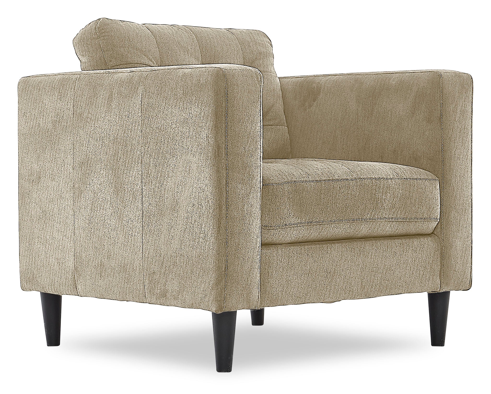 Modern Taupe Athena Chair - Mid-Century Accent Chair for Living Room, Bedroom, or Office - Comfortable Upholstered Lounge Chair with Wooden Legs