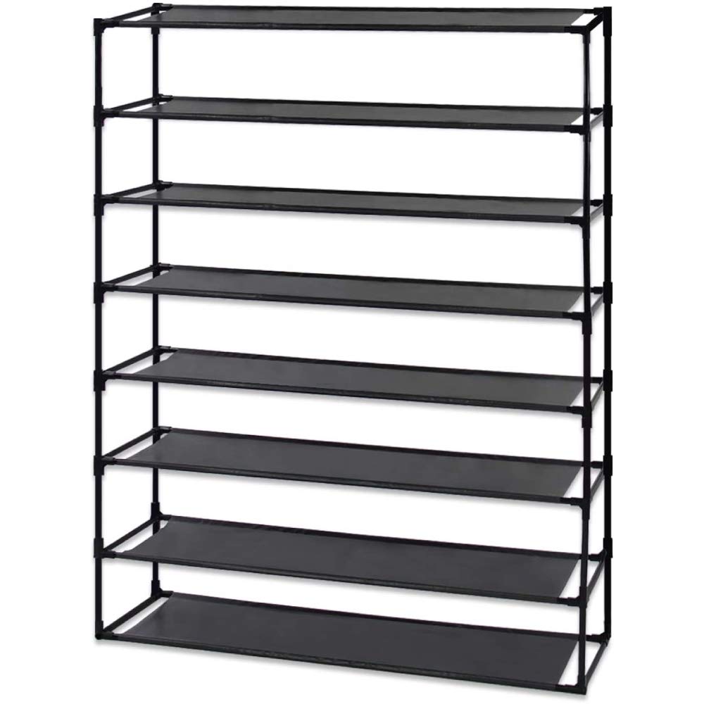 8-Tier Shoe Rack Organizer - Durable & Stable Non-Woven Fabric Shoe Storage Tower - Waterproof, Space-Saving, Stackable Shoe Shelf for Closet, Entryway, or Bedroom Organization
