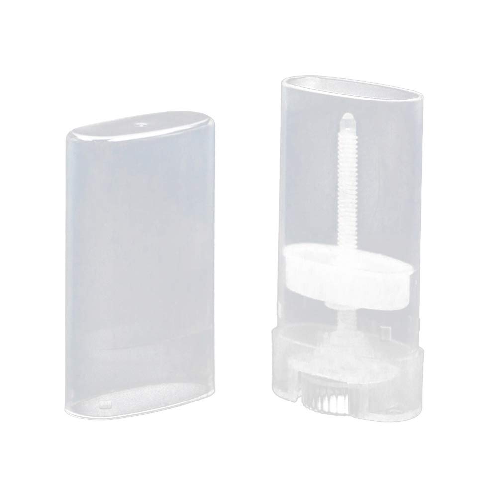 HEALLILY 10pcs Clear Empty Plastic Oval Deodorant Containers & Lip Balm Tubes - DIY Homemade Lipstick, Chapstick, Cosmetics - Perfect for Travel, Gifts & Personal Care