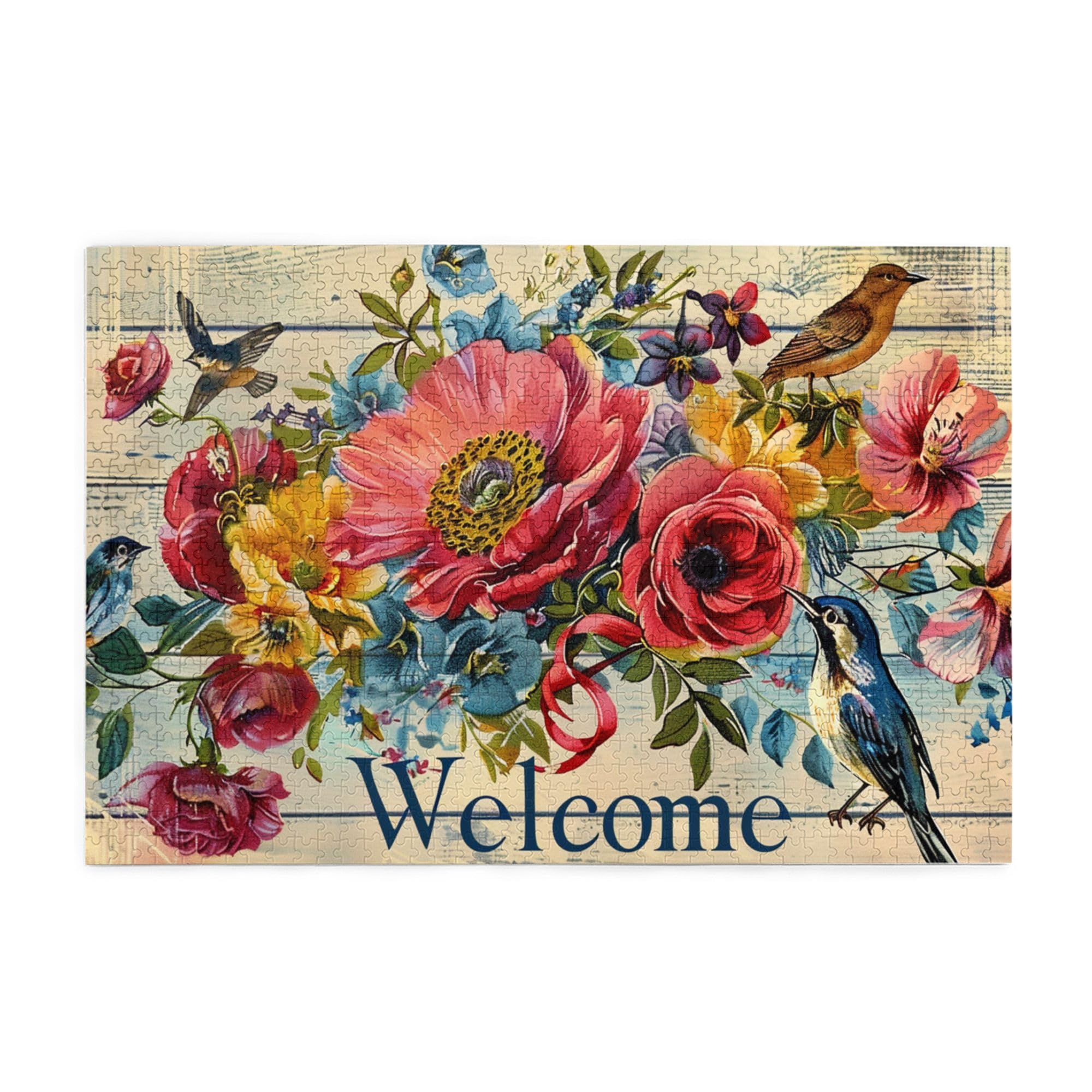 Vintage Bloom Floral Wooden Jigsaw Puzzle for Adults - 1000 Piece Challenging Puzzle with Beautiful Flower Design - Perfect for Relaxation, Home Decor & Gift for Puzzle Lovers (Living Room, Bedroom, Office Display)
