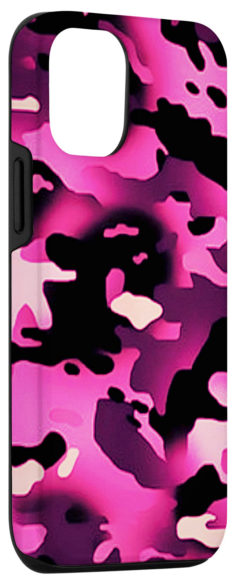 iPhone 12/12 Pro 热粉色迷彩保护壳 - 防摔耐磨，个性潮流，适合户外探险、日常通勤、运动健身