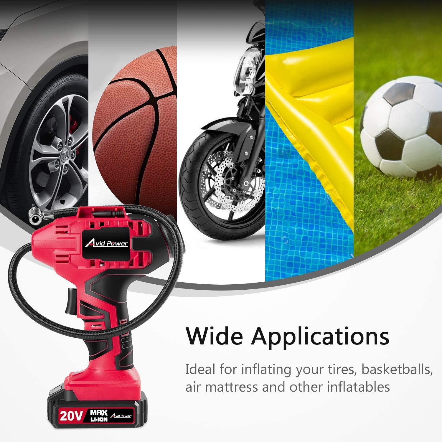AVID POWER 20V Cordless Drill Set with Battery & Charger + Cordless Tire Inflator Air Compressor - Perfect for Home DIY Projects, Car Maintenance & Emergency Roadside Repairs