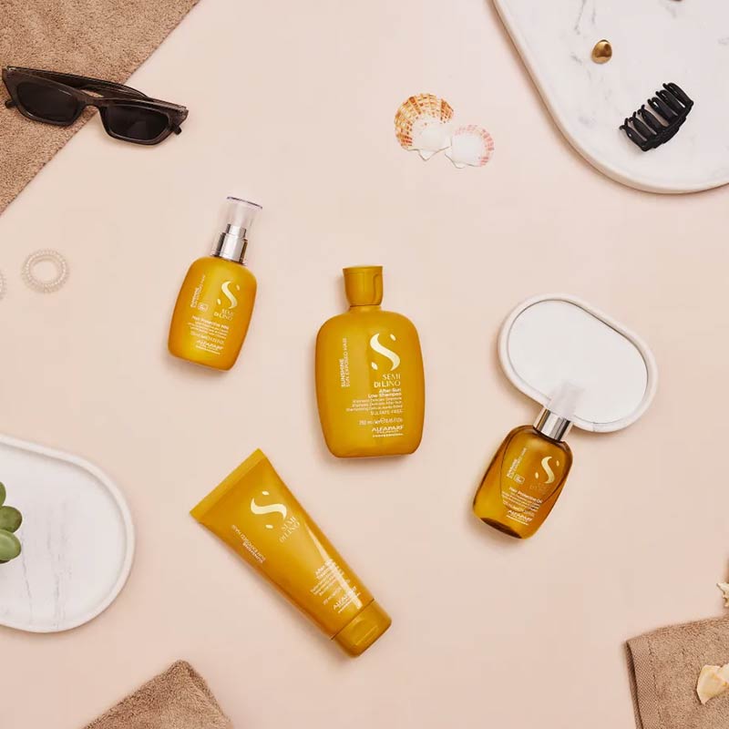 Alfaparf Semi Di Lino Sunshine Hair Protective Oil - UV Protection & Hydration for Sun-Exposed Hair - Perfect for Beach, Pool & Summer Outdoor Activities