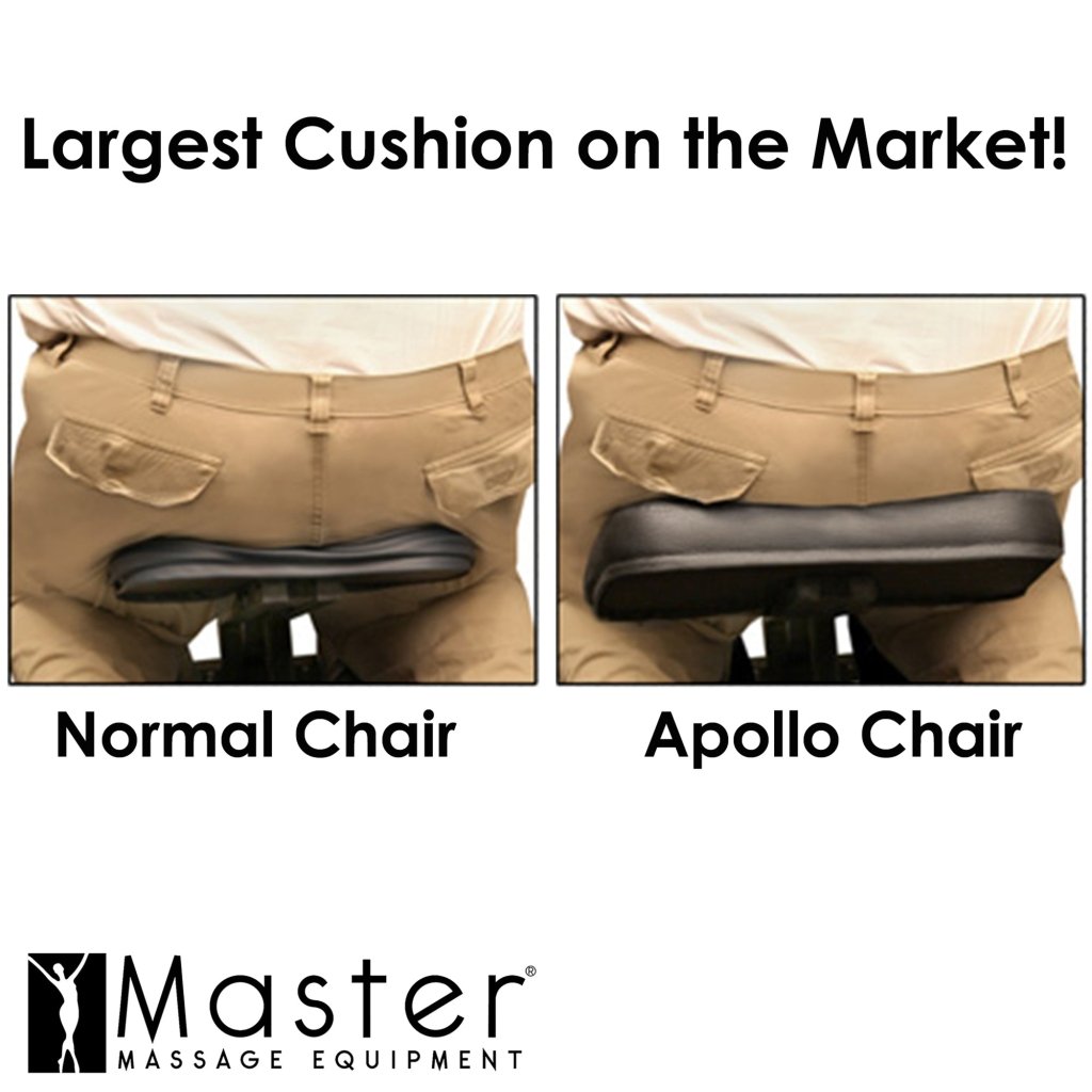 Apollo Extra Large Portable Massage Chair - Lightweight Aluminum Foldable Tattoo Chair with Large Cushions & Wheels - Black - Perfect for Home, Salon, Spa & Tattoo Parlor Use