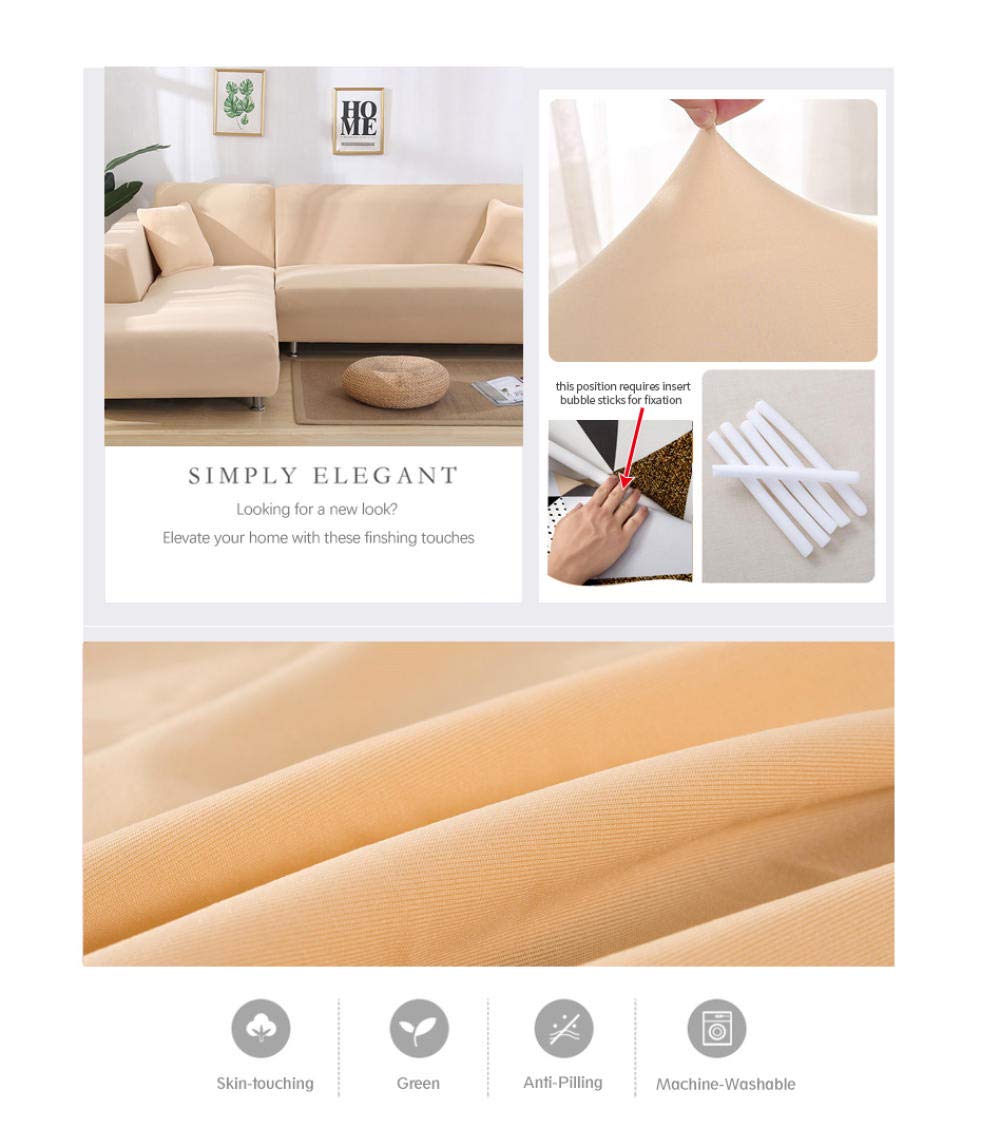 Elastic Geometric Sofa Slipcover for L-Shaped Chaise Longue - Stretchable Couch Cover (235-300cm) in Green - Perfect for Living Room & Pet-Friendly Homes