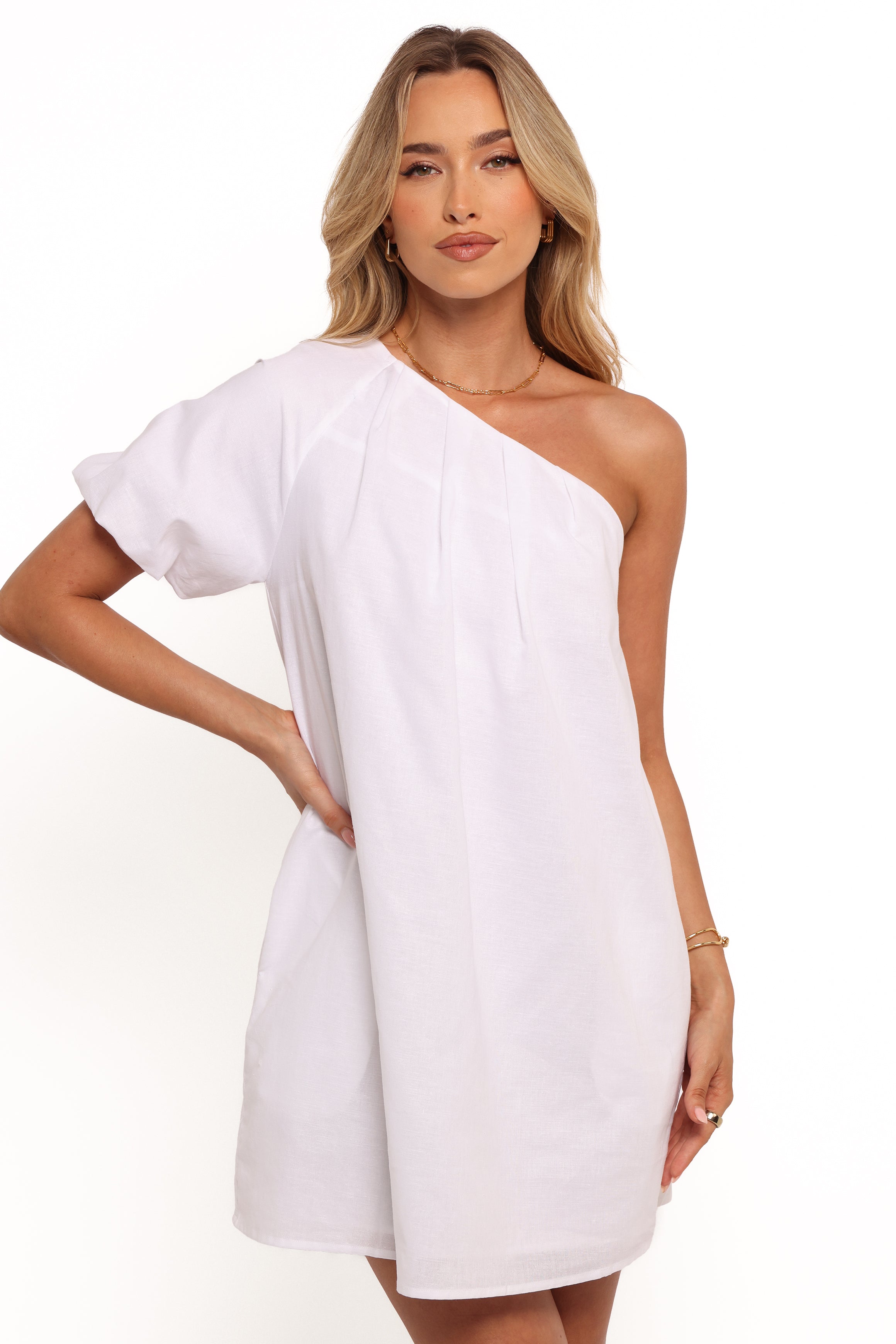 Dylan One Shoulder Mini Dress for Women - Elegant White Party Cocktail Dress for Night Out, Club, Date Night & Special Occasions