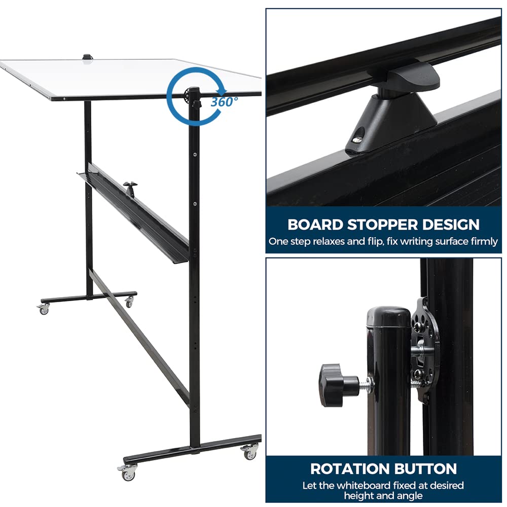 Large Magnetic Double Sided Mobile Whiteboard - 72