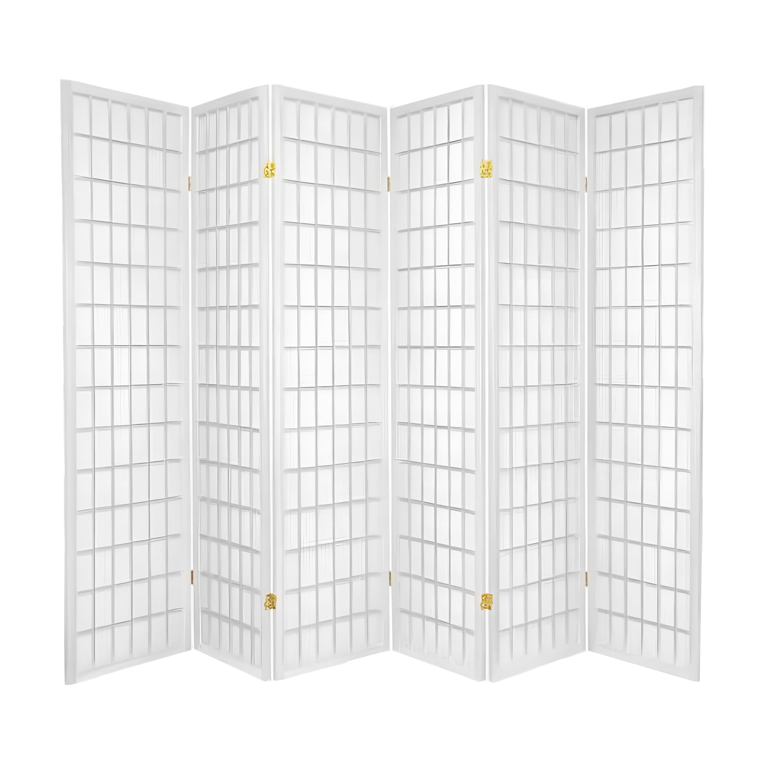 Legacy Decor 6-Panel Room Divider - 6ft Tall Foldable Privacy Screen - Shoji Style Freestanding Partition for Home, Office & Studio - White - Perfect for Creating Private Spaces in Bedrooms, Living Rooms or Workspaces