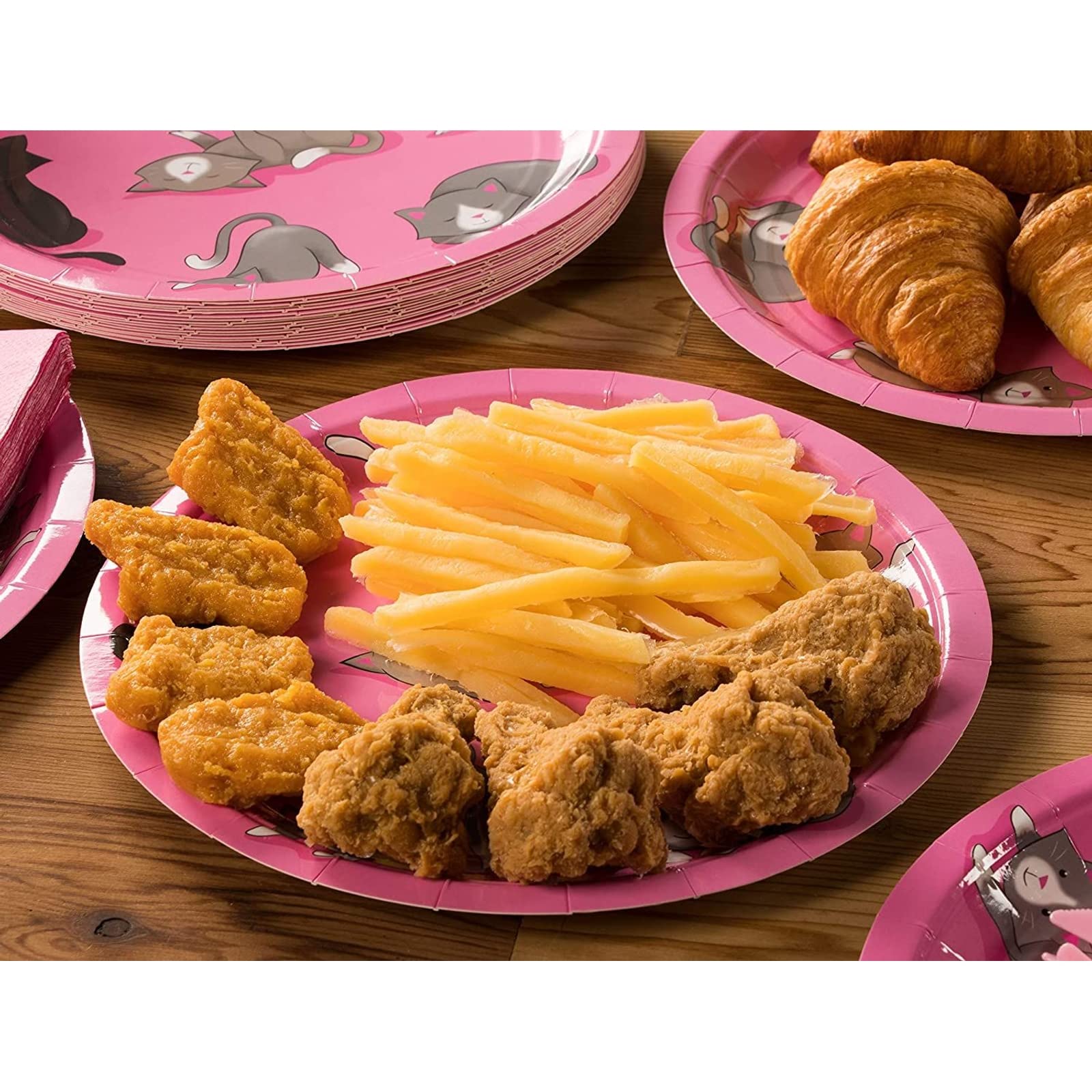 Cat Birthday Party Supplies Set - 144 Pieces (24 Servings) with Paper Plates, Napkins, Cups & Plastic Cutlery - Perfect for Kitty Themed Birthday Celebrations & Pet Lover Gatherings