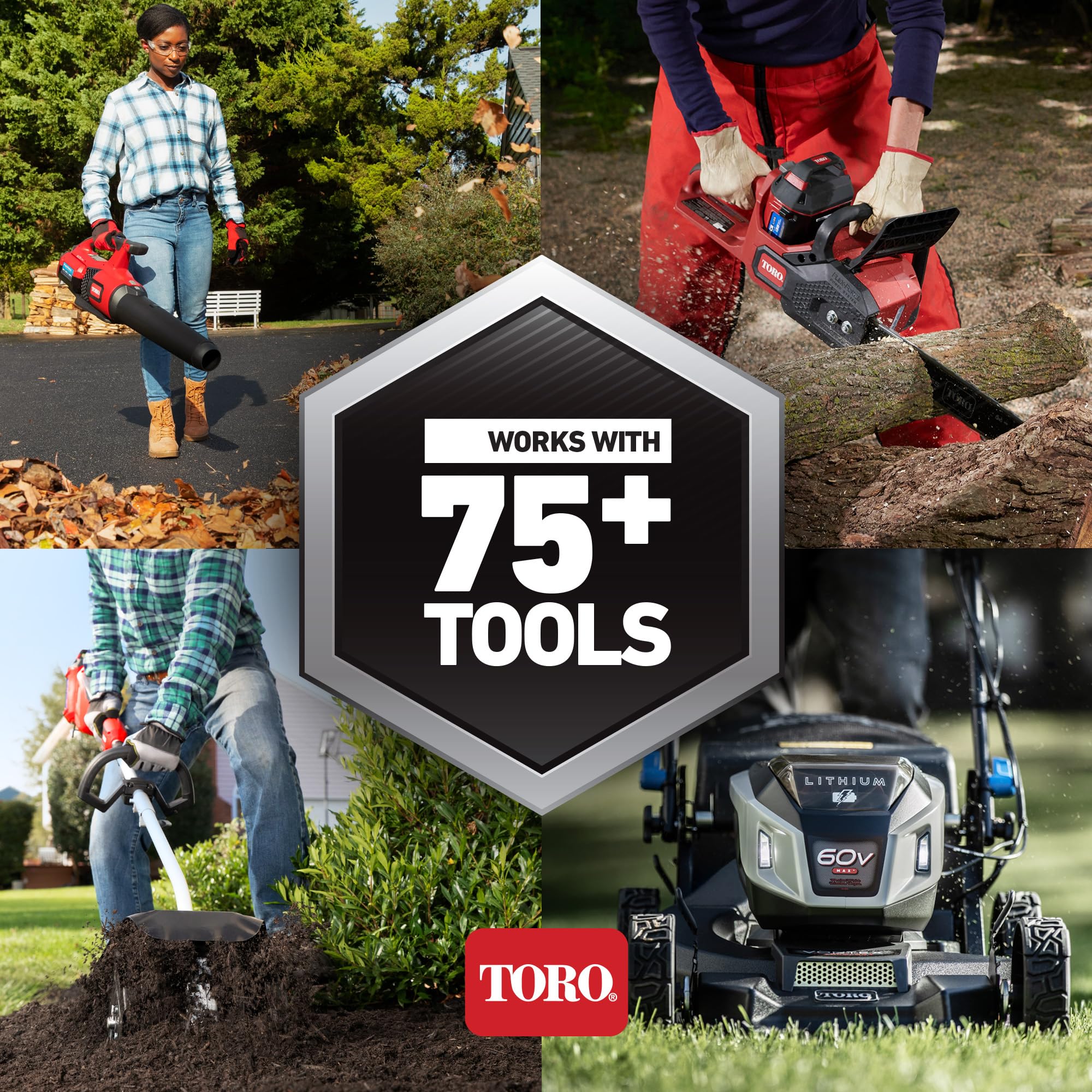 60V Max Toro Flex-Force Power System Brushless Motor Attachment Capable Power Head Tool with Dual Speed Switch (Tool Only) - Perfect for Landscaping, Yard Work, and Professional Gardening Tasks