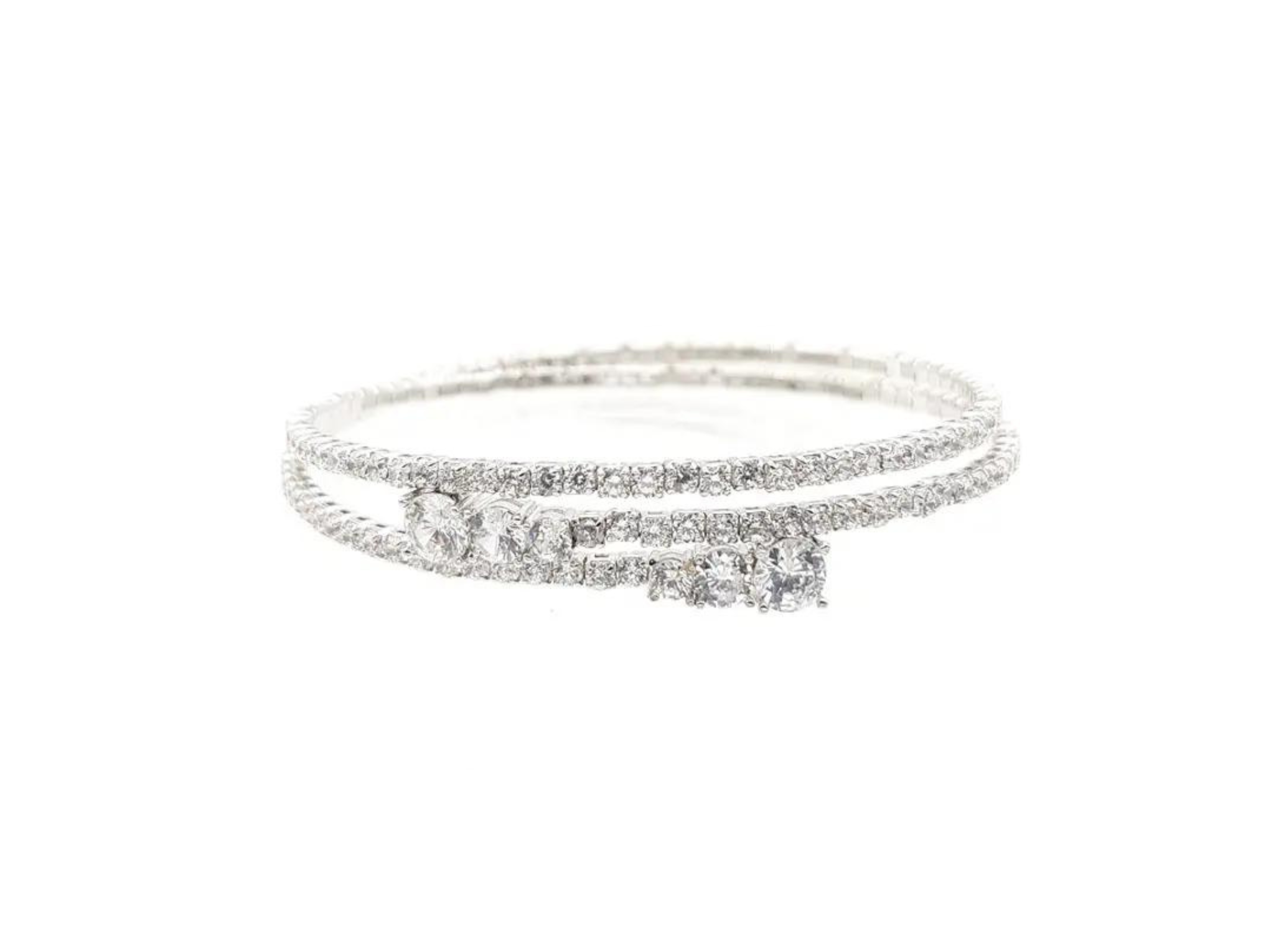 Fiorella Modern Crystal Bridal Bangle Bracelet - Elegant Wedding Jewelry for Bride, Bridesmaid & Special Occasions | Perfect for Weddings, Anniversaries & Formal Events