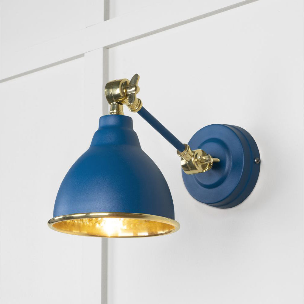Hammered Brass Brindley Wall Light - Vintage Style Sconce in Multiple Finishes - Perfect for Bedroom, Living Room & Hallway Lighting