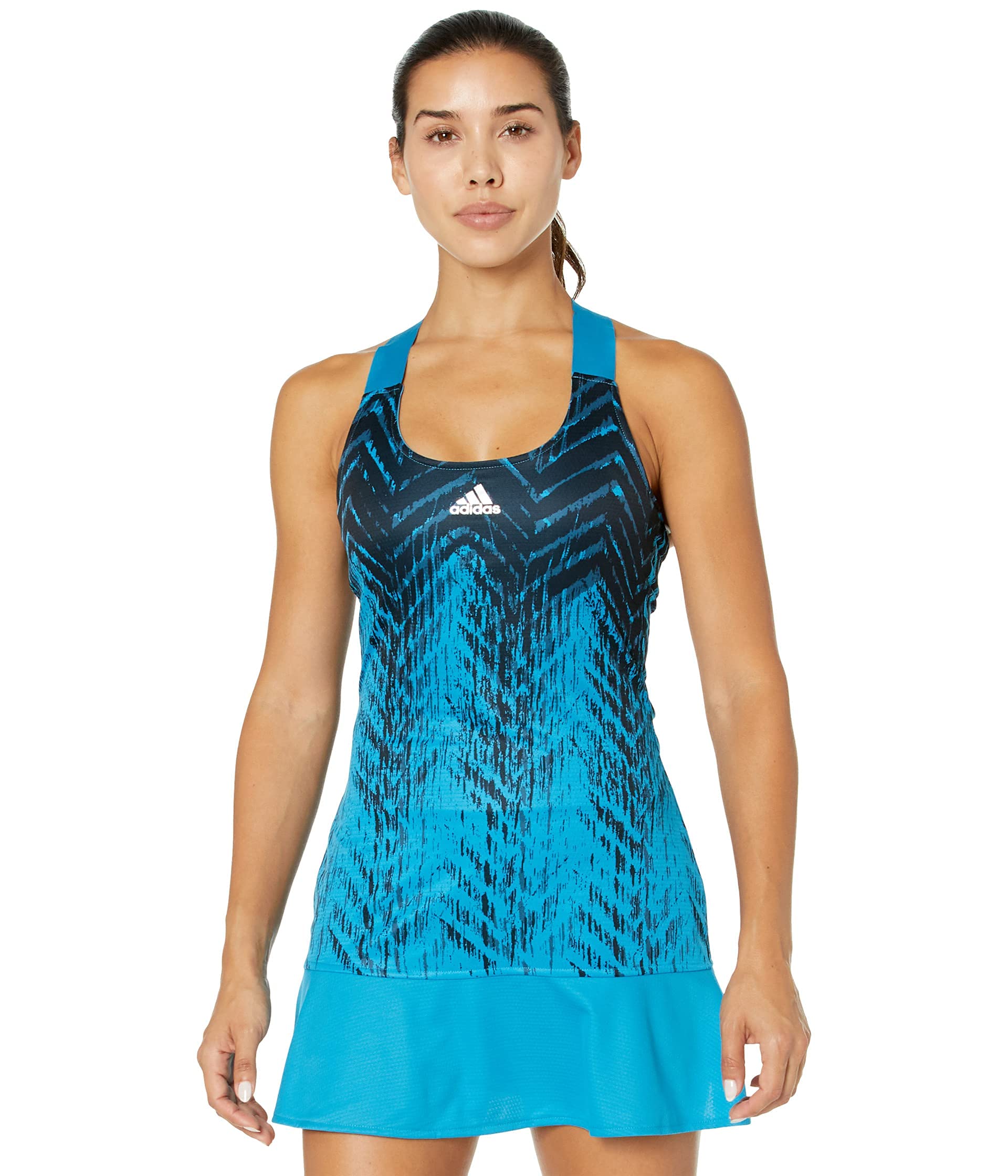 Adidas Women's Prime Blue Y-Dress Tennis Dress - Breathable Quick-Dry Workout Outfit for Tennis, Running & Gym (Sonic Aqua) | Perfect for Court Matches & Summer Sports