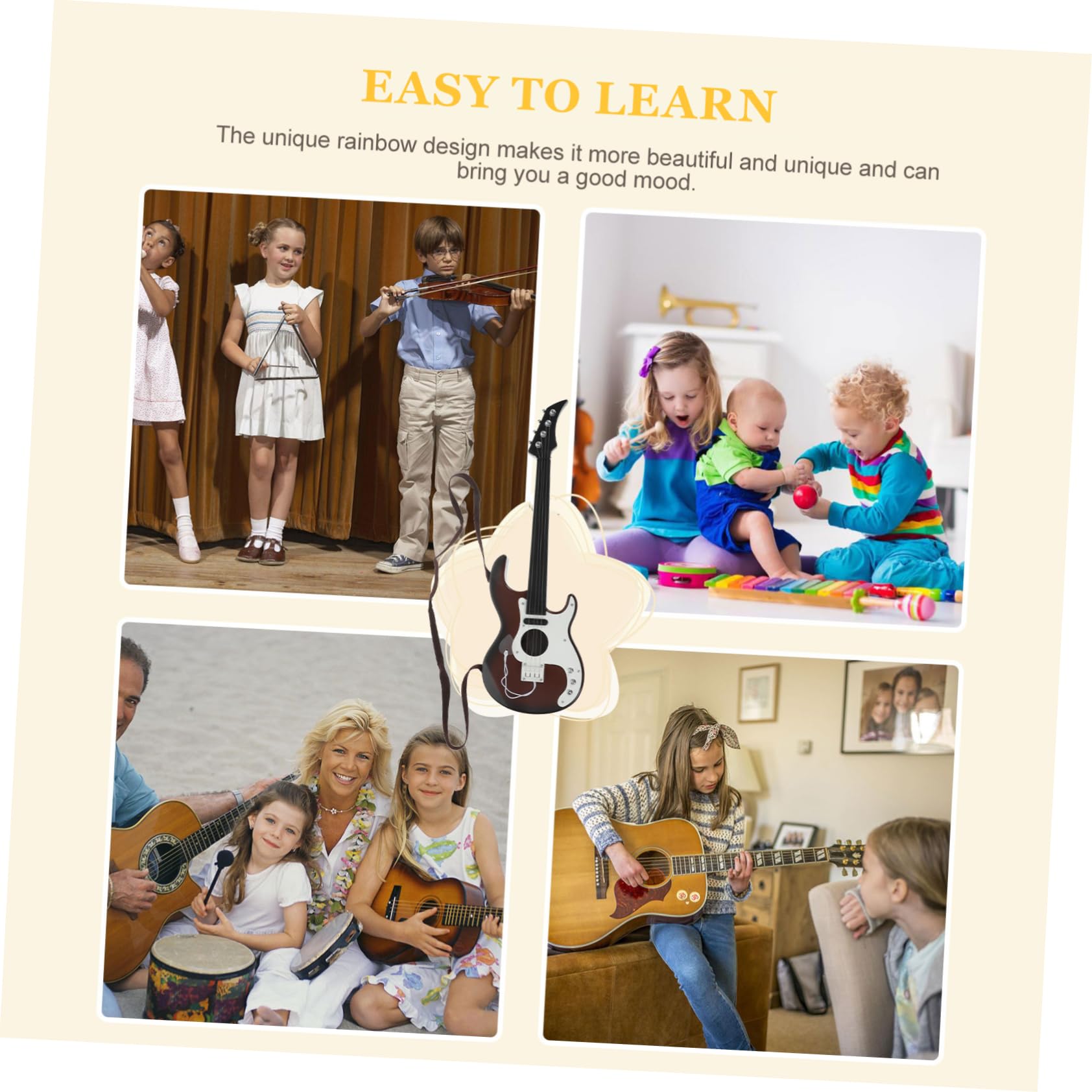 ifundom 3-Piece Mini Guitar Toy Set for Kids - Small Acoustic & Ukulele Musical Instruments for Children | Perfect for Birthday Gifts, Pretend Play & Early Music Education