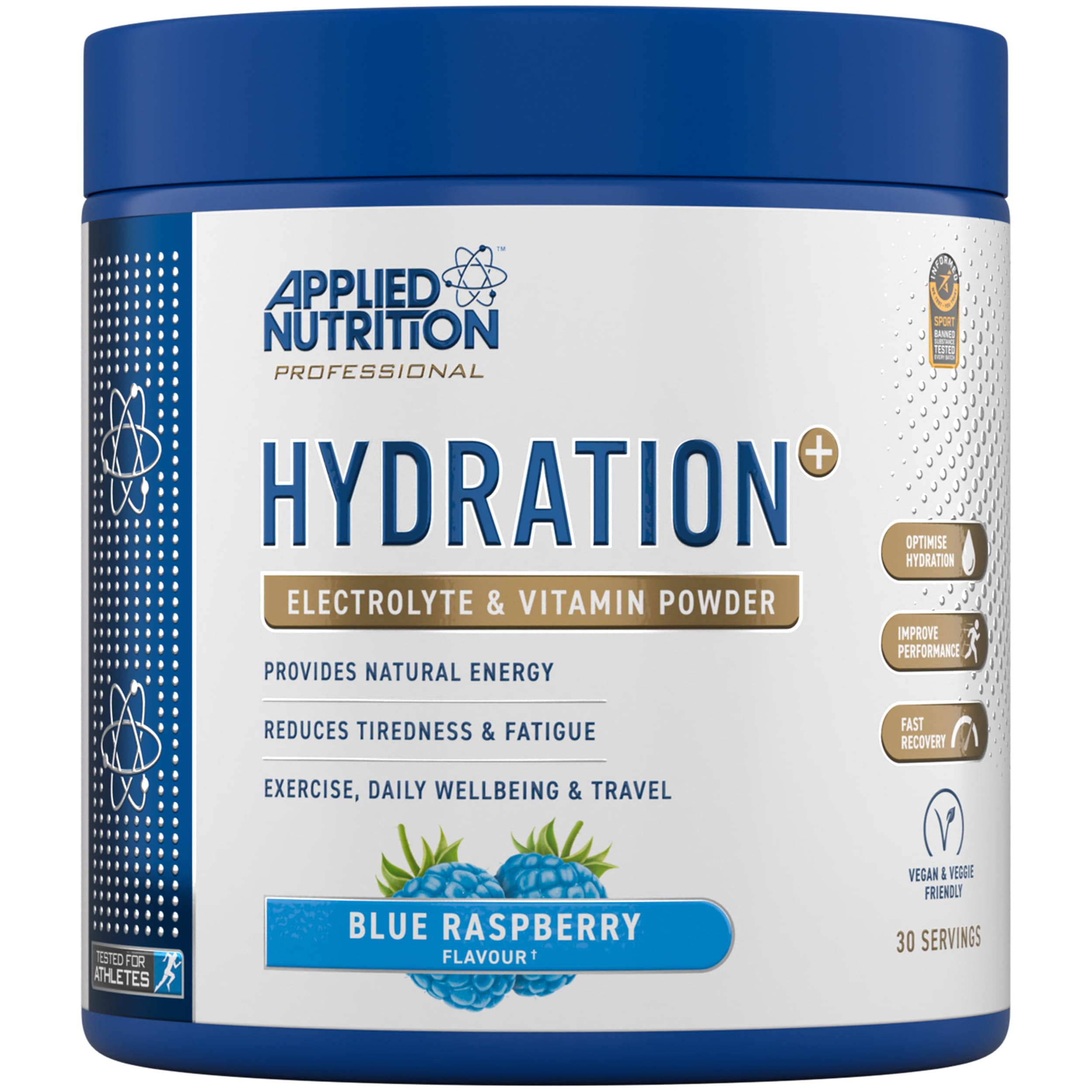 Applied Nutrition Hydration+ Electrolyte Powder 240g - Rapid Hydration for Athletes, Workouts & Outdoor Activities | Sugar-Free Sports Drink Mix with Essential Minerals