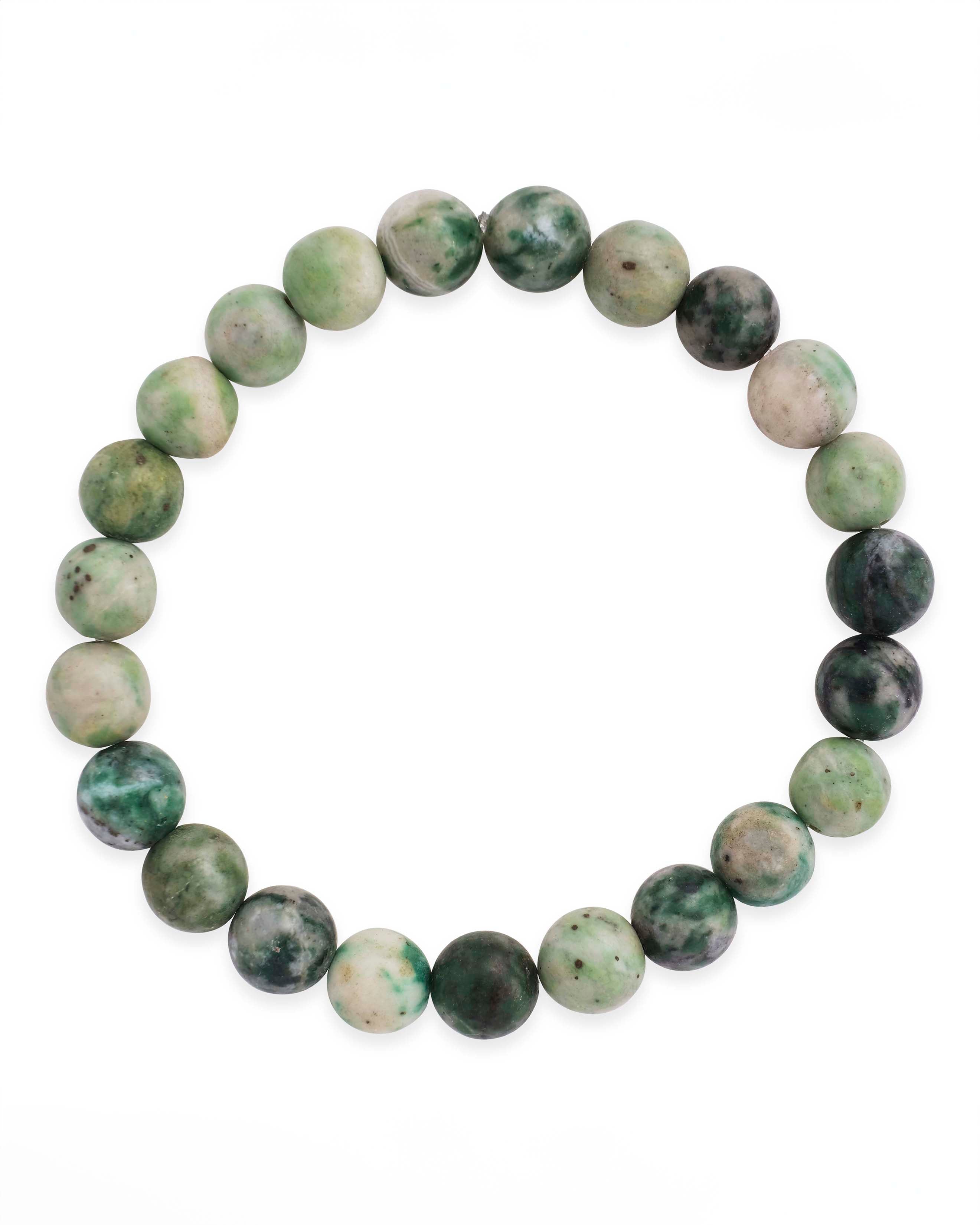Jade Beaded Stretch Bracelet for Women - Adjustable Healing Stone Jewelry for Yoga, Meditation & Everyday Wear