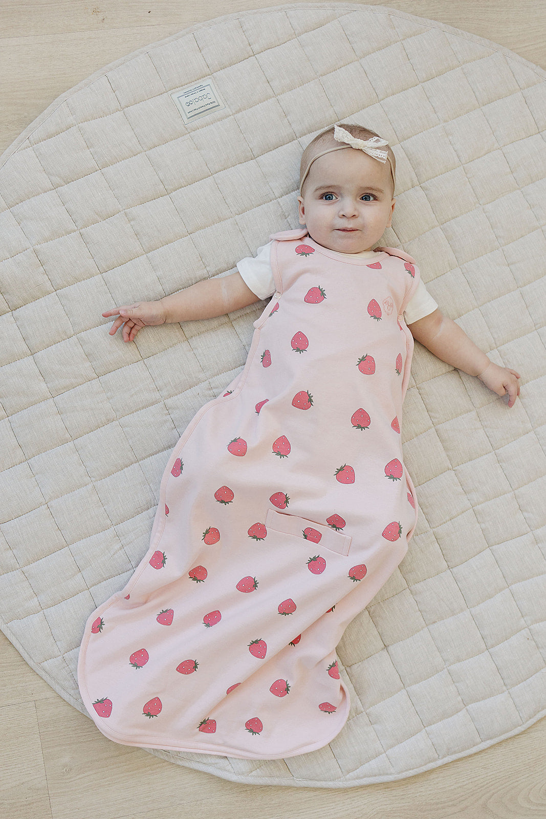 4 Season Baby Sleep Sack - Merino Wool & Organic Cotton for Infants 2 Months to 2 Years - Soft & Breathable Strawberry Design - Perfect for Nursery, Daycare & Travel