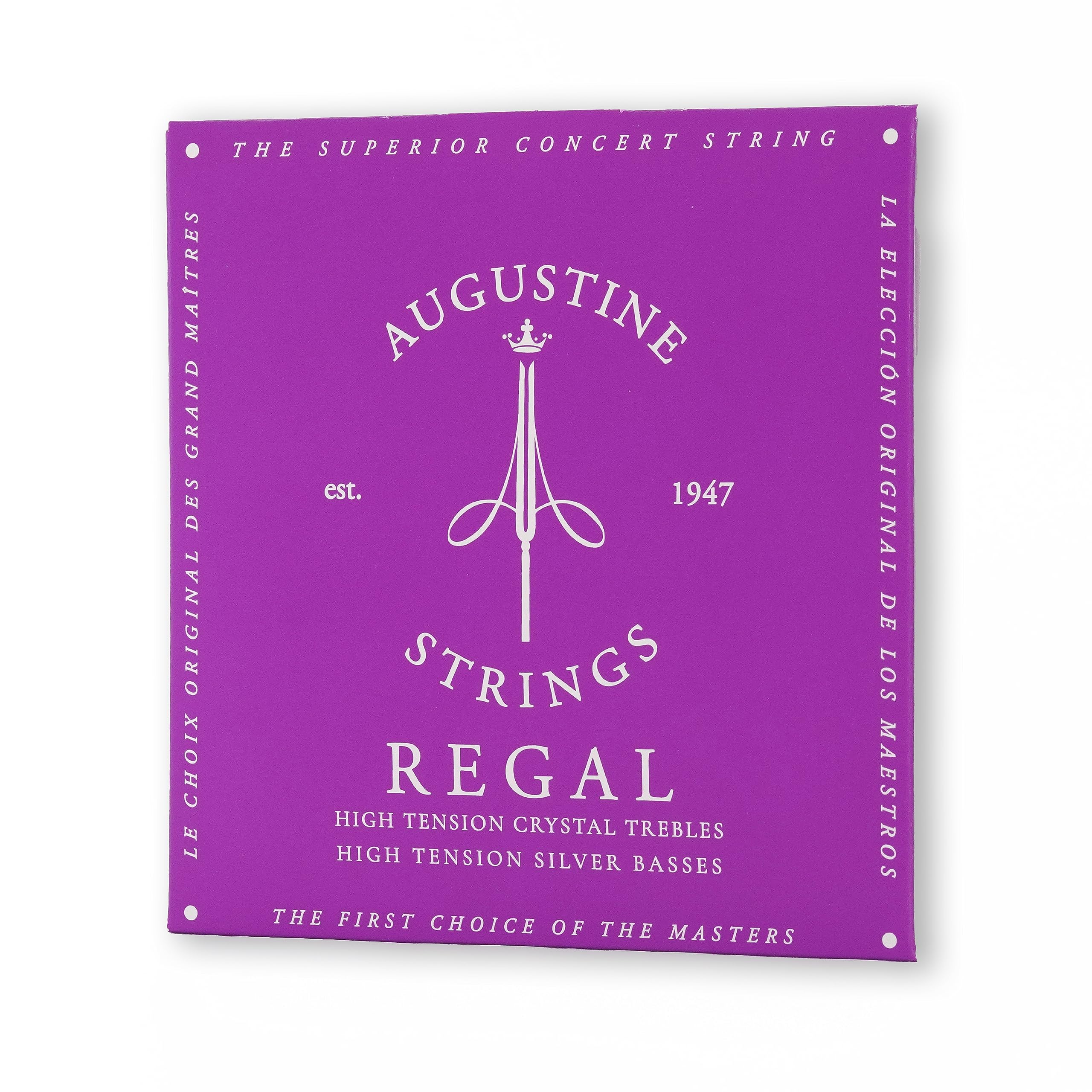Augustine Regal High Tension Crystal Nylon Guitar Strings - Professional Classical Guitar Strings Set for Warm, Bright Tone | Perfect for Performances, Studio Recording & Practice