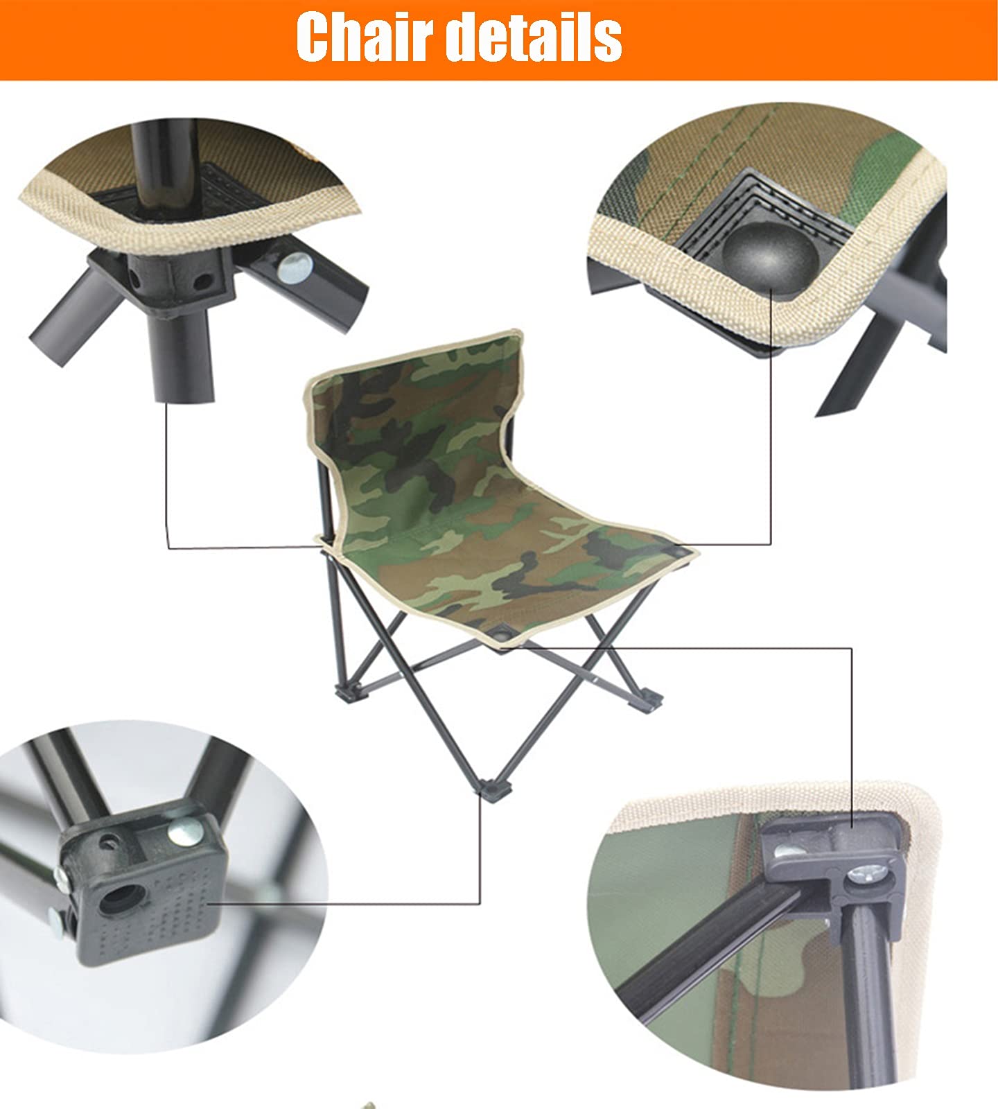 Portable Folding Camping Table and Chairs Set - Lightweight Outdoor Picnic Furniture with 2 Cup Holders & Carry Bag, 45x45x40cm (3-Piece Camouflage Design) - Perfect for Backpacking, Hiking, Beach Trips and Tailgating Parties