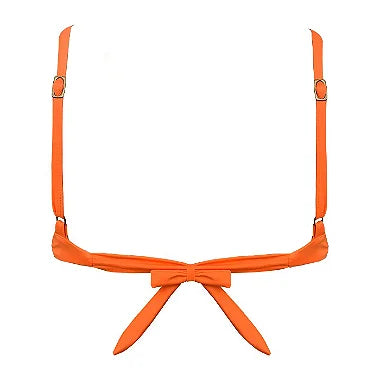 Stylish Solid Orange Brazilian Knot Triangle Bikini Top - Sexy Swimwear for Beach, Pool & Summer Vacations