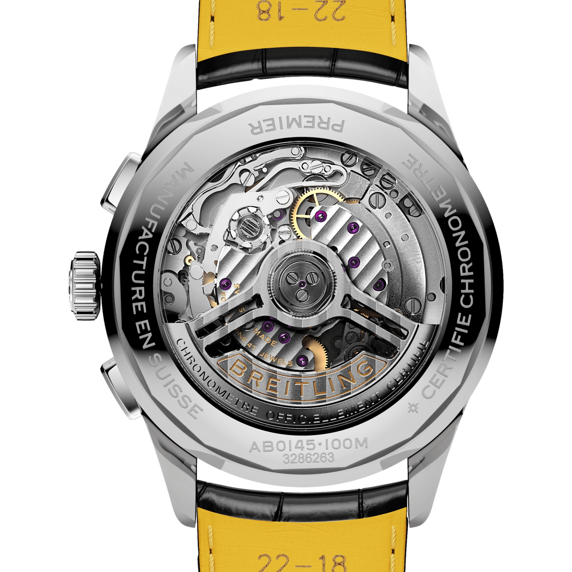 Premier B01 Chronograph 42mm Black Leather Strap Watch - Perfect for Business Meetings & Formal Occasions