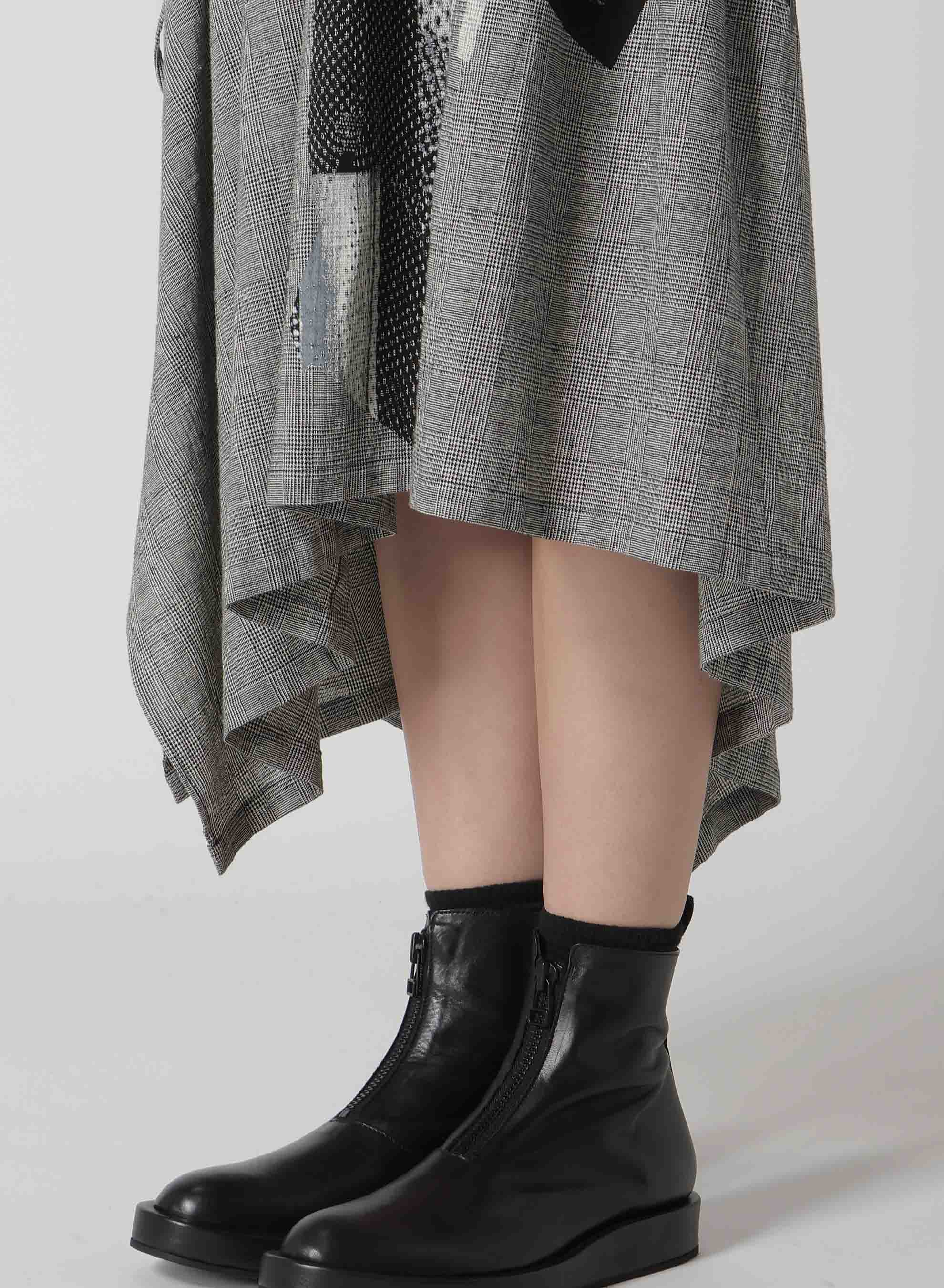 Stylish C/LI Plaid Collage Shirring Dress for Women - Trendy Floral Print A-Line Mini Dress for Casual Outings, Parties & Date Nights