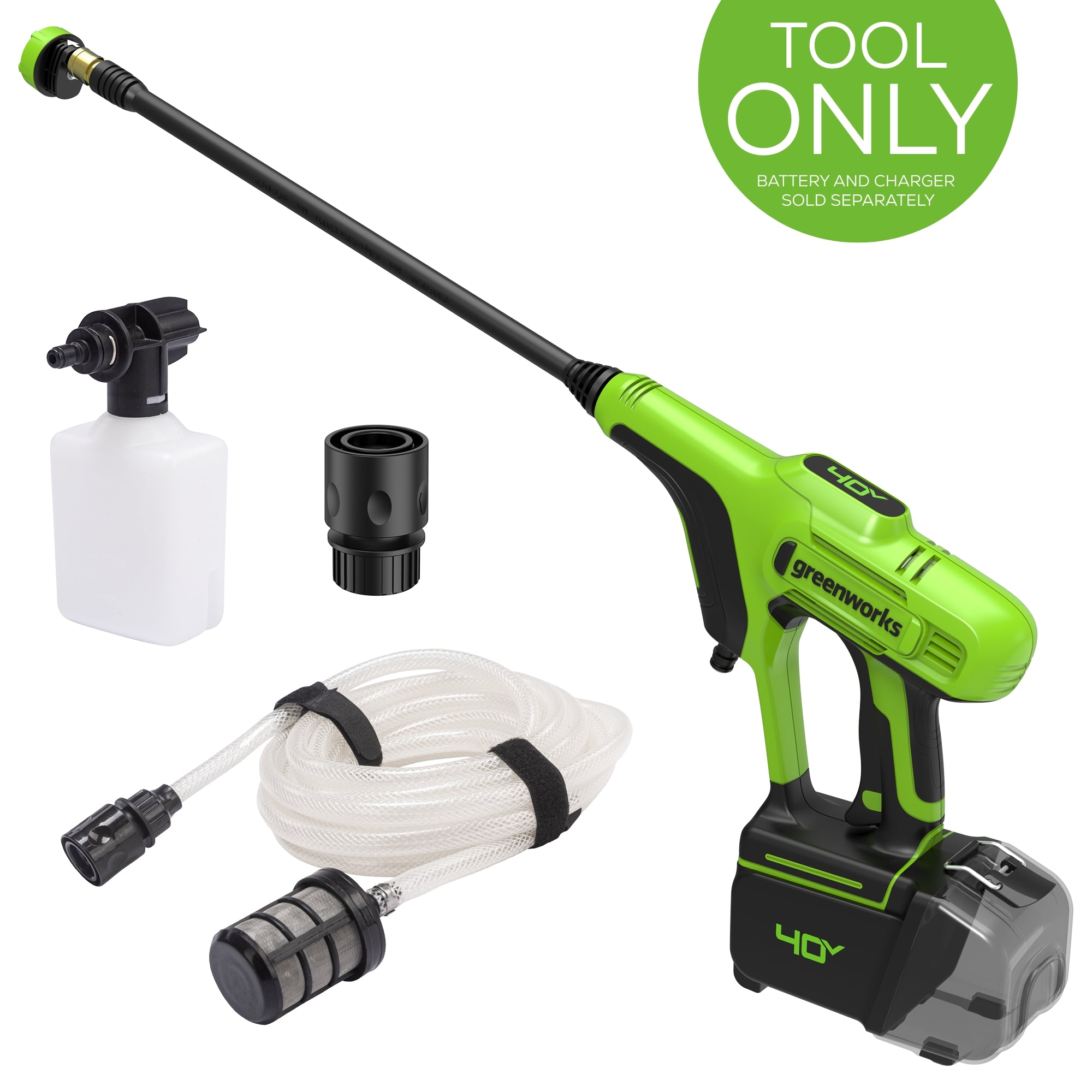 40V 600 PSI 0.8 GPM Cordless Pressure Washer (Tool Only) - Perfect for Outdoor Cleaning, Car Washing, and Patio Maintenance