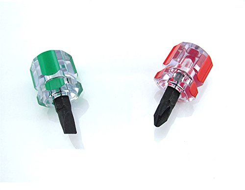 XMHF 4PCS Short Phillips & Slotted Screwdriver Set - 1.5 Inch Mini Screwdrivers for Electronics, Glasses, Watches & Small Device Repair