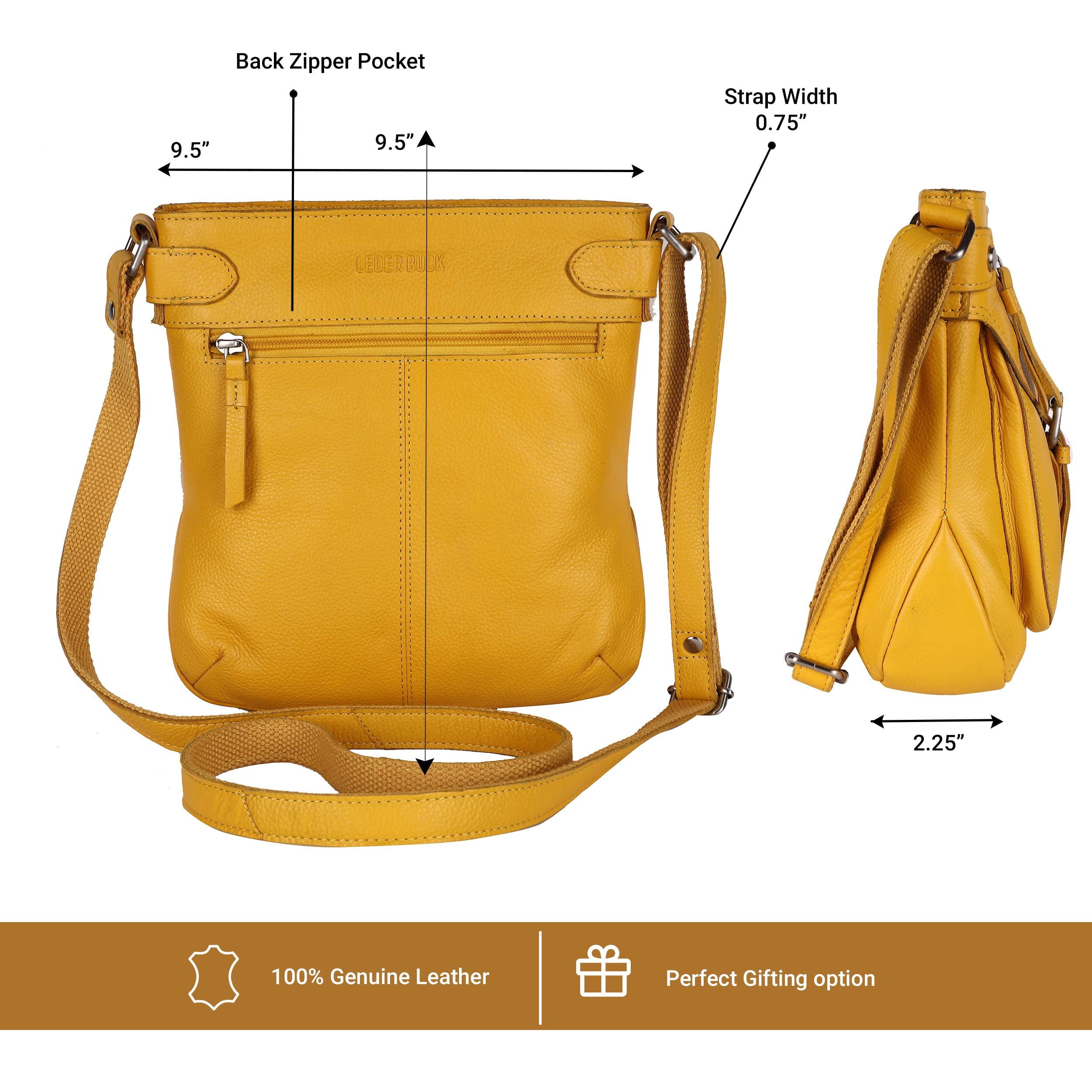 Genuine Leather Small Crossbody Purse for Women - Soft & Stylish Shoulder Bag for Everyday Use, Travel, and Shopping