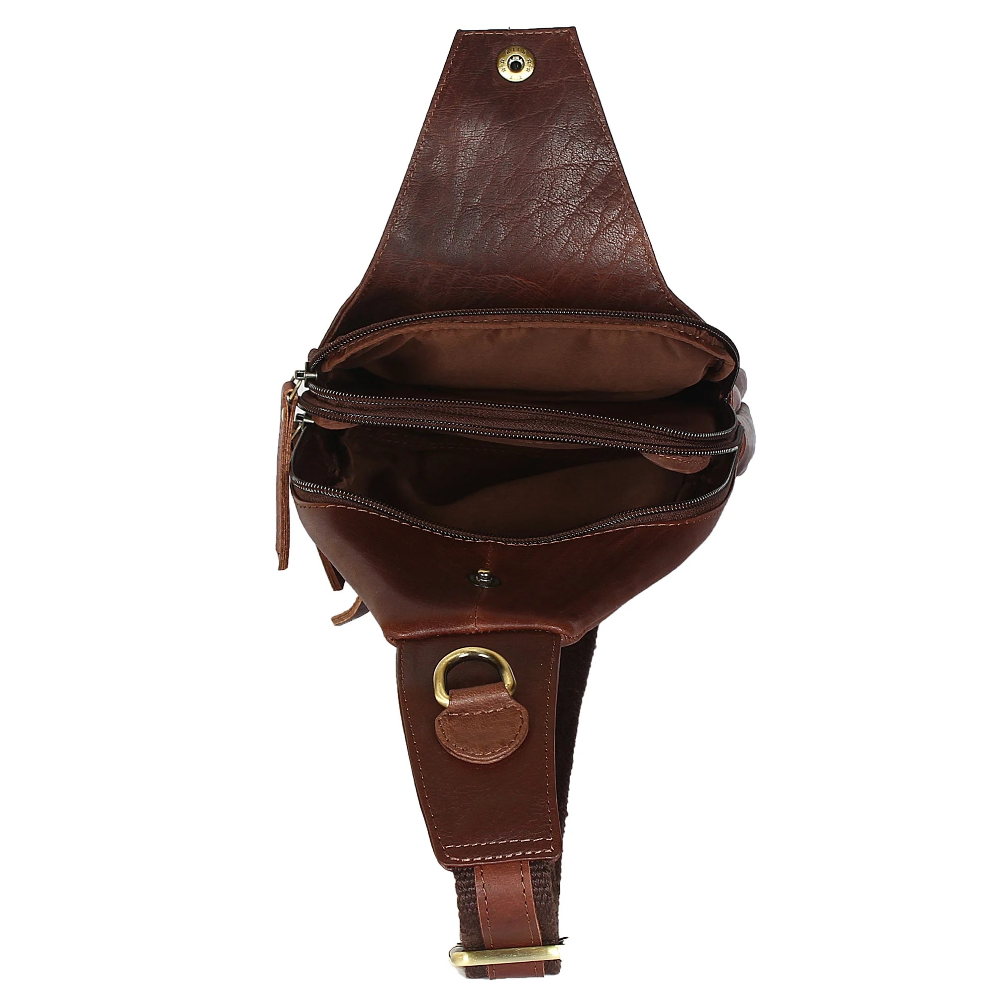 Premium Genuine Leather Sling Bag - Crossbody Chest Shoulder Backpack for Men & Women (Dark Brown) - Perfect for Travel, Hiking & Everyday Use
