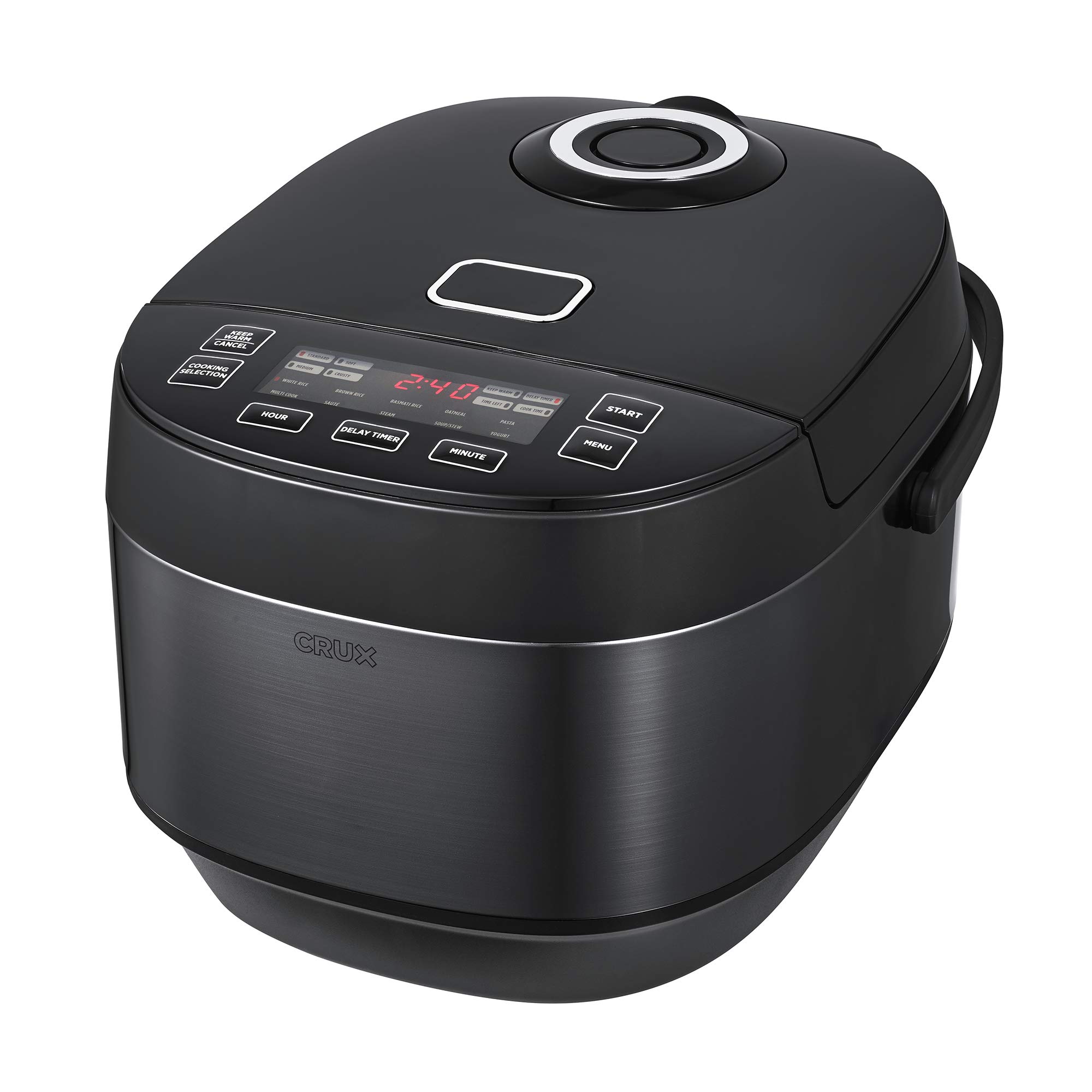 **CRUX 20-Cup Induction Rice Cooker & Multi-Cooker – Electric Food Steamer, Slow Cooker, Stew Pot – One-Pot Healthy Meals – Dishwasher Safe Non-Stick Inner Pot – Perfect for Family Dinners, Meal Prep & Large Gatherings – Black**