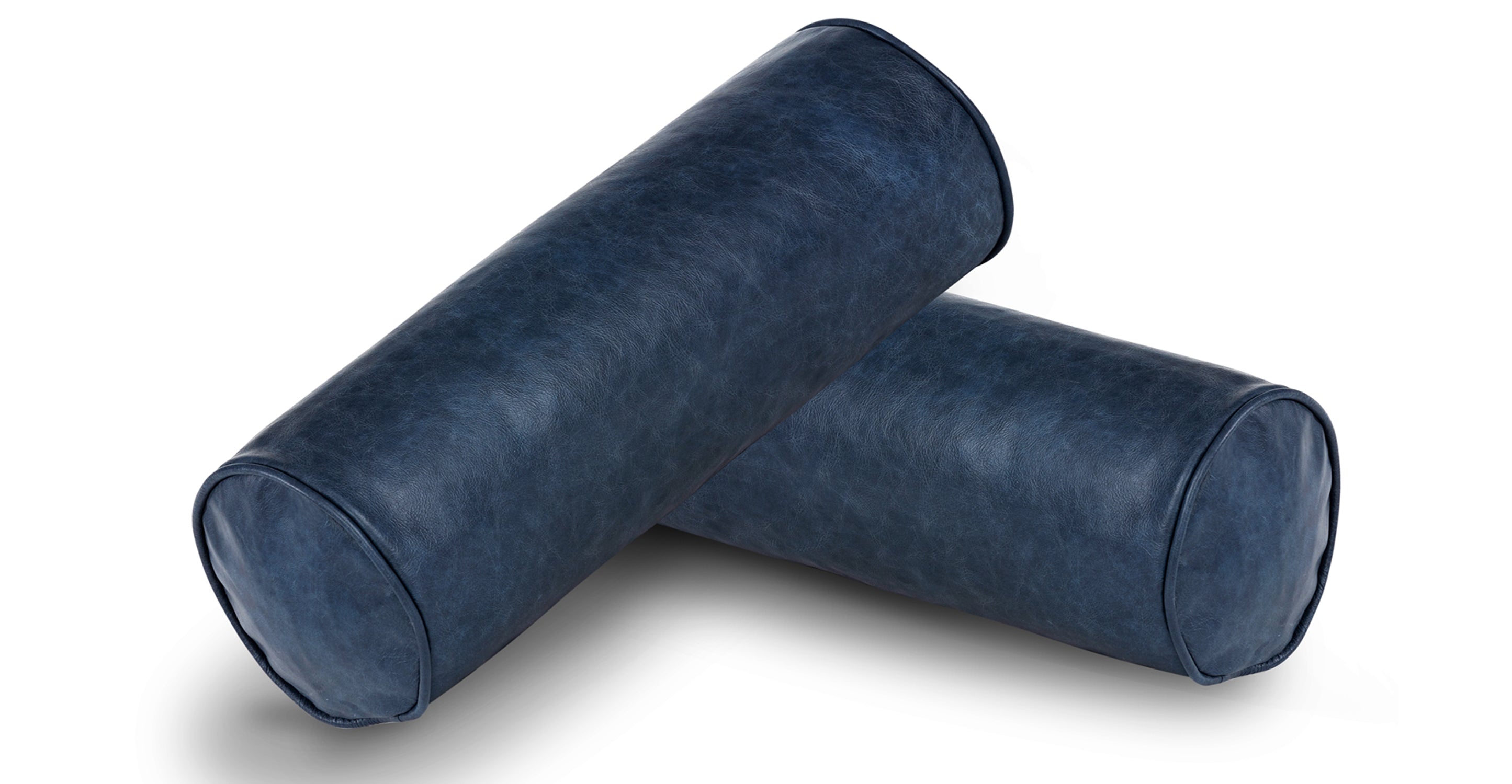 Premium Napa Leather Bolster Pillow Set - Luxury Sofa Cushions for Living Room, Bedroom & Office Decor (Set of 2) - Perfect for Home Styling, Reading Nook & Relaxation