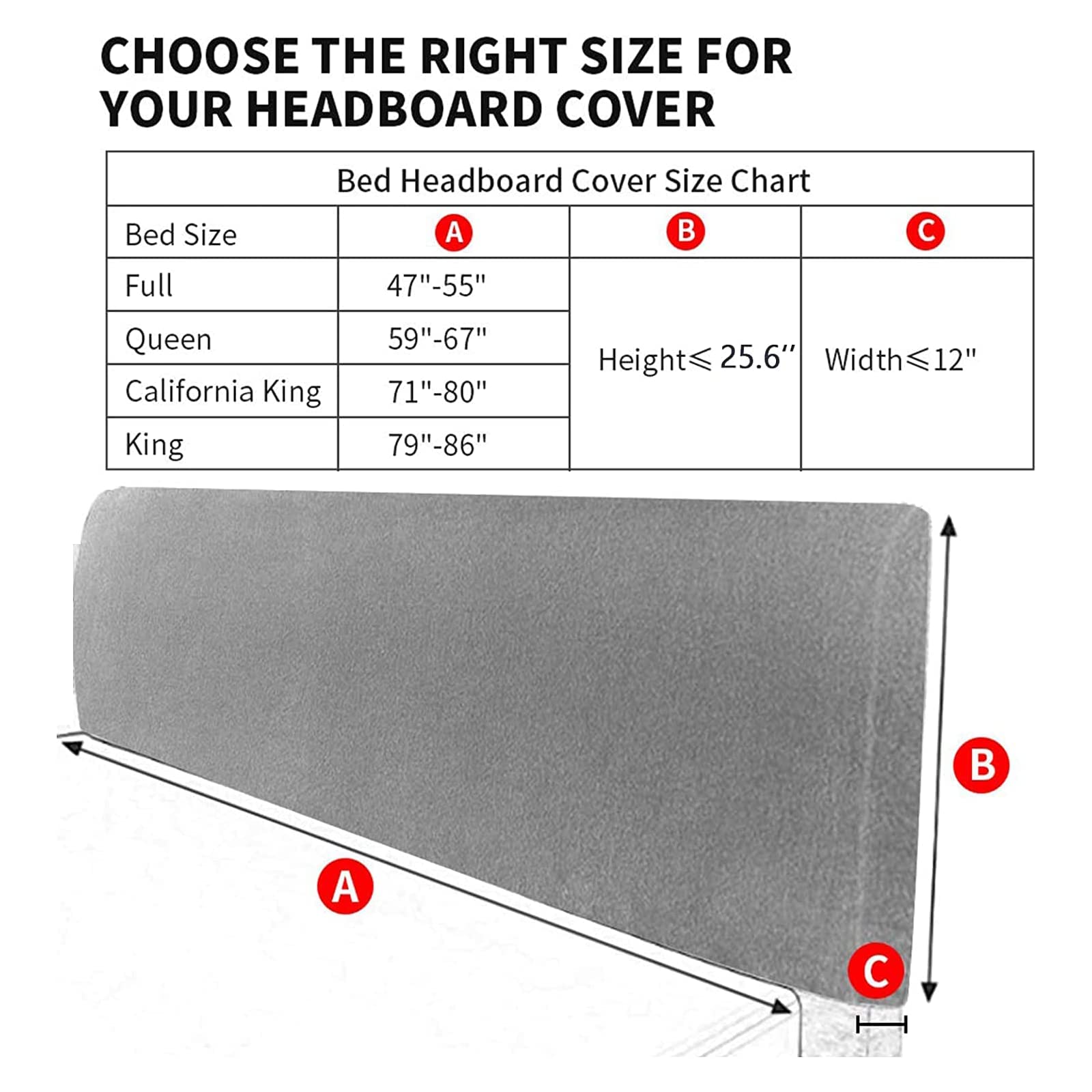 EFELIM Velvet Bed Headboard Slipcover - Stretch Upholstered Dustproof Protector for Queen/Full/Cal King Size (Black, 79