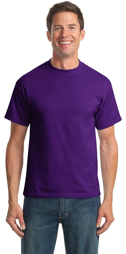 Port & Company Men's 50/50 Cotton Polyester Blend T-Shirt - 2XLT Size, Comfortable Purple Crewneck Tee for Casual Wear, Work & Everyday Outfits