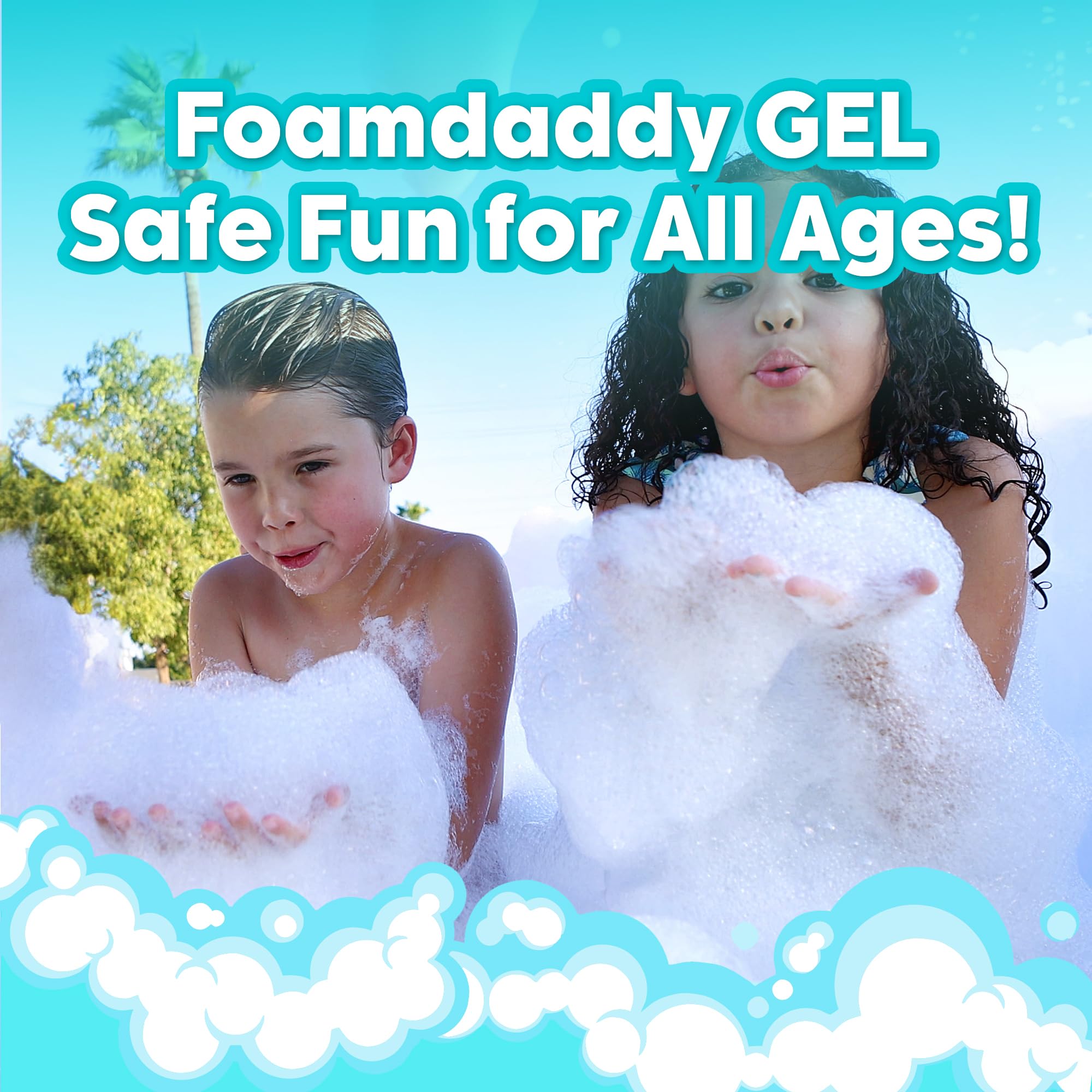 FoamDaddy Professional Strength Ultra-Concentrated Foam Solution - Makes 300-400 Gallons | High Stacking, Hypoallergenic Formula | Compatible with All Foam Machines | 1 Gallon | Perfect for Foam Parties, Events, and Kids' Play Areas