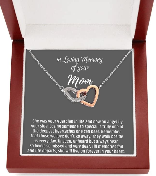 Interlocking Heart Memorial Necklace - Sympathy Jewelry for Loss of Loved Ones | Memorial Gifts for Women, Bereavement Keepsake for Remembrance & Comfort | Perfect for Funerals, Anniversaries & Healing