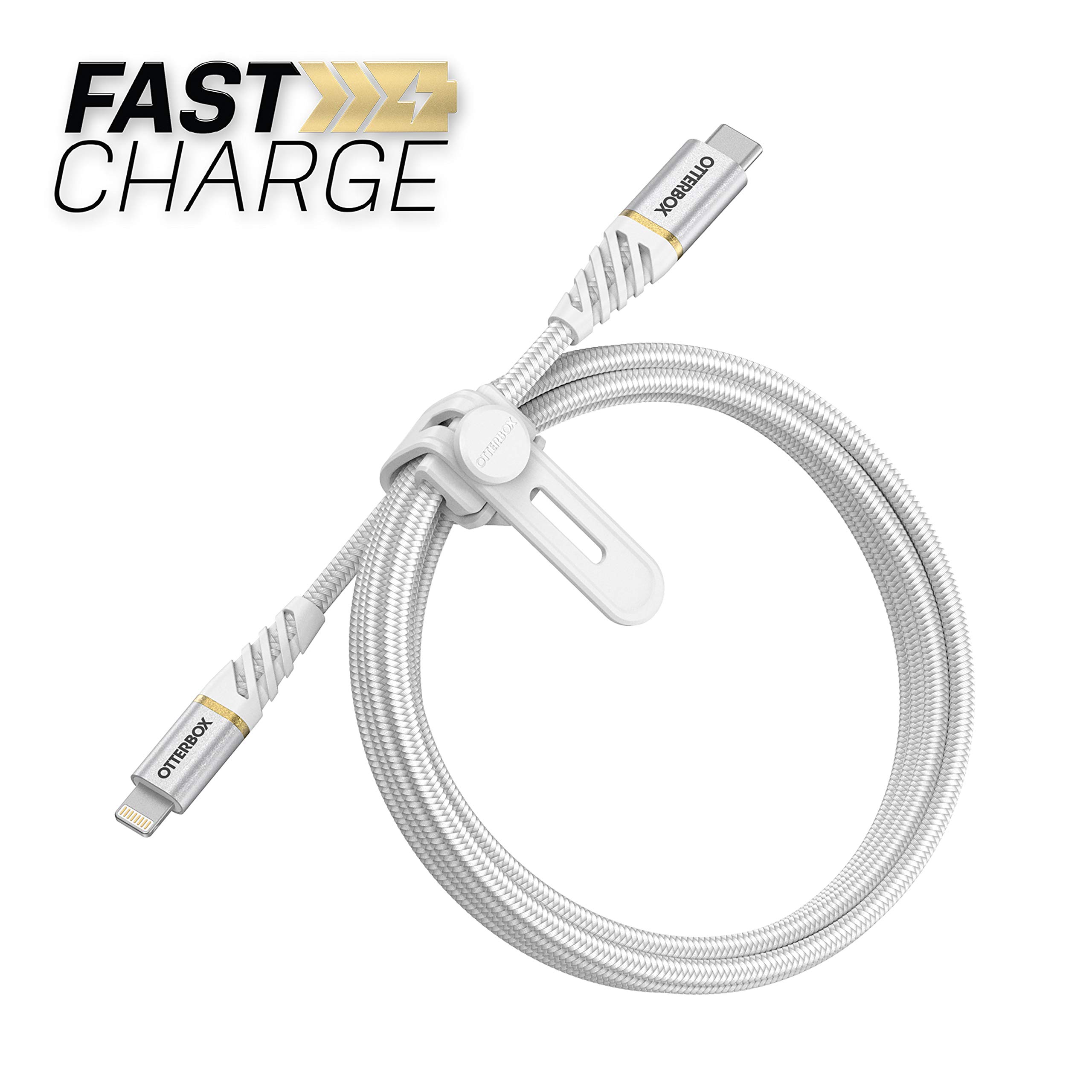 OtterBox Premium Fast Charge Cable Lightning to USB-C 3.3FT (1m) - White - High-Speed Charging Cord for iPhone, iPad - Perfect for Home, Office & Travel