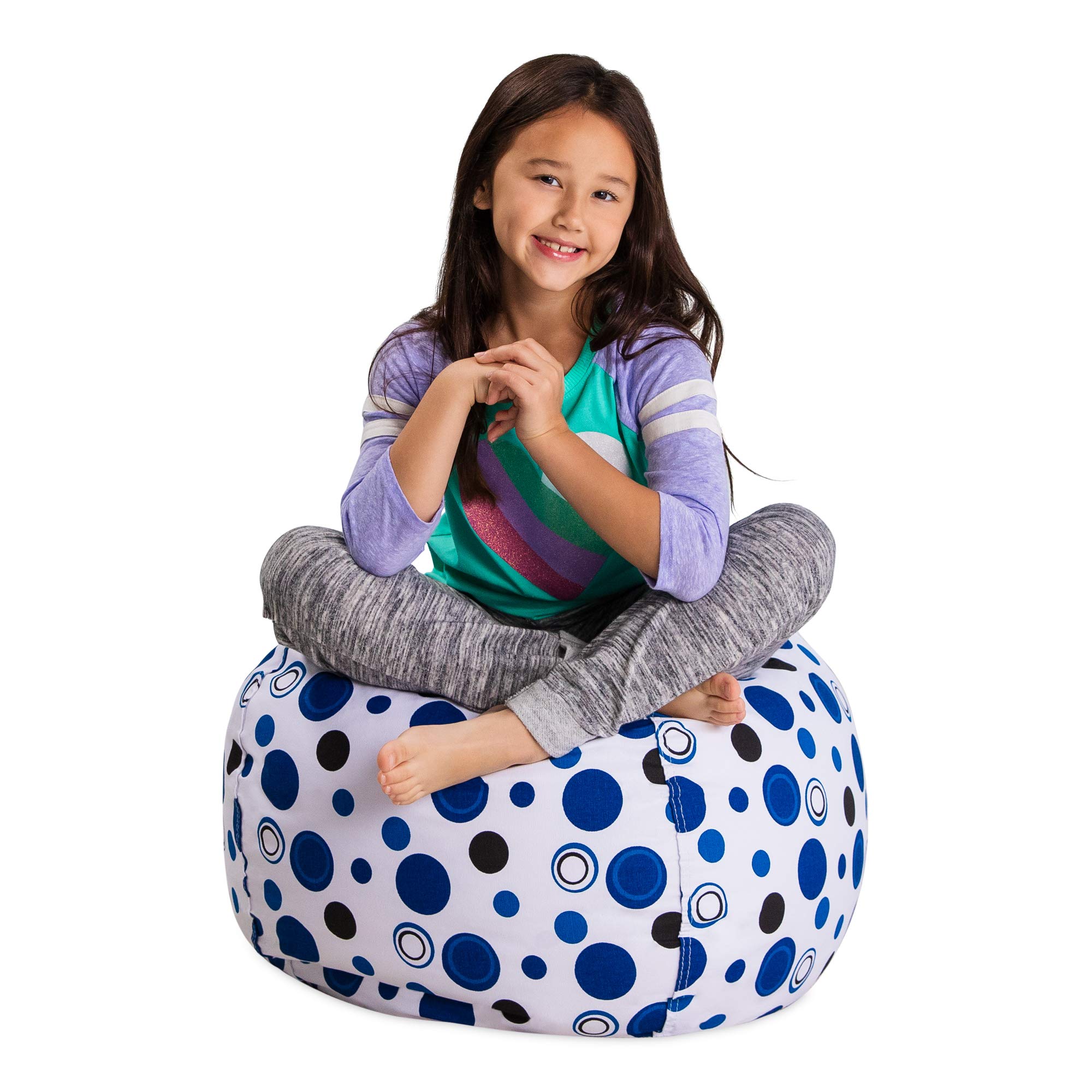 Posh Kids Stuffed Animal Storage Bean Bag Chair Cover - Toy Organizer for Children, Medium 27