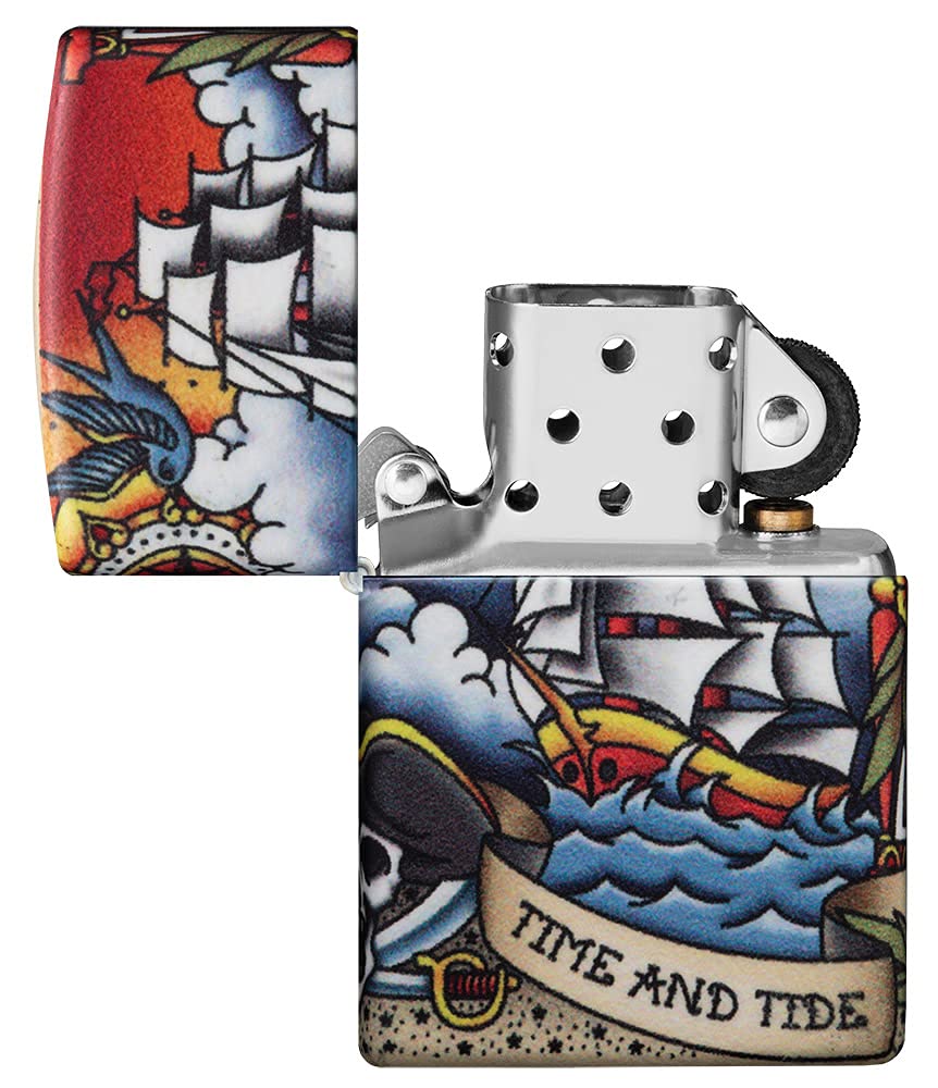 Premium Zippo Nautical Windproof Lighters - Classic Sailboat & Anchor Designs - Perfect for Outdoor Adventures, Camping & Gifts