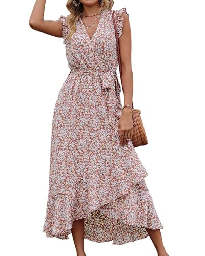Floral Print Wine Red White