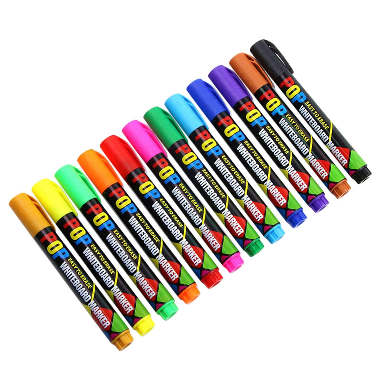 Colcolo Dry Erase Markers - 12 Color Set for Whiteboards | Non-Toxic, Low Odor, Vibrant Colors | Perfect for Teachers, Classrooms, Home Office & Kids Art Projects