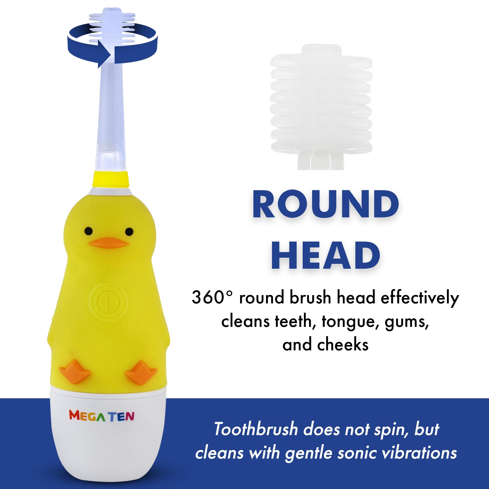 **Kids Electric Toothbrush with Soft Bristles & LED Light - Sonic Toothbrush for Children Ages 3+ | Gentle Round Brush Head & 2-Minute Timer - Fun Duck Design for Better Oral Care - Perfect for Home & Travel Use**