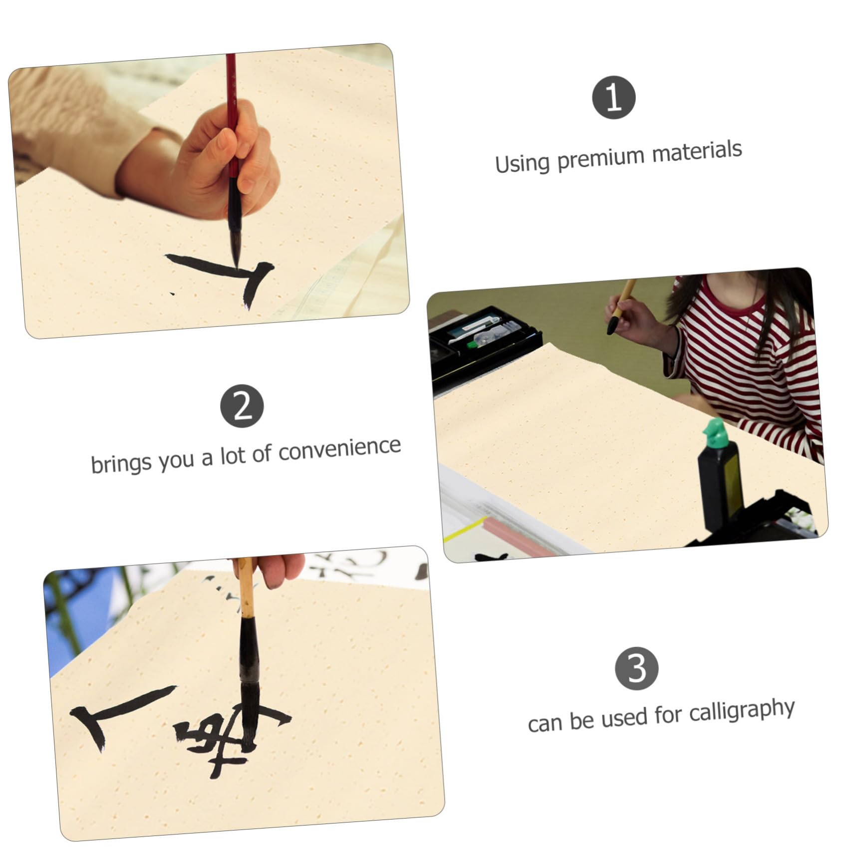 50pcs Premium Chinese Rice Paper for Calligraphy & Painting - Sumi Paper, Brush Writing Paper, Soft Shikishi with Gold Flakes - Perfect for Traditional Art, DIY Projects & Home Decor