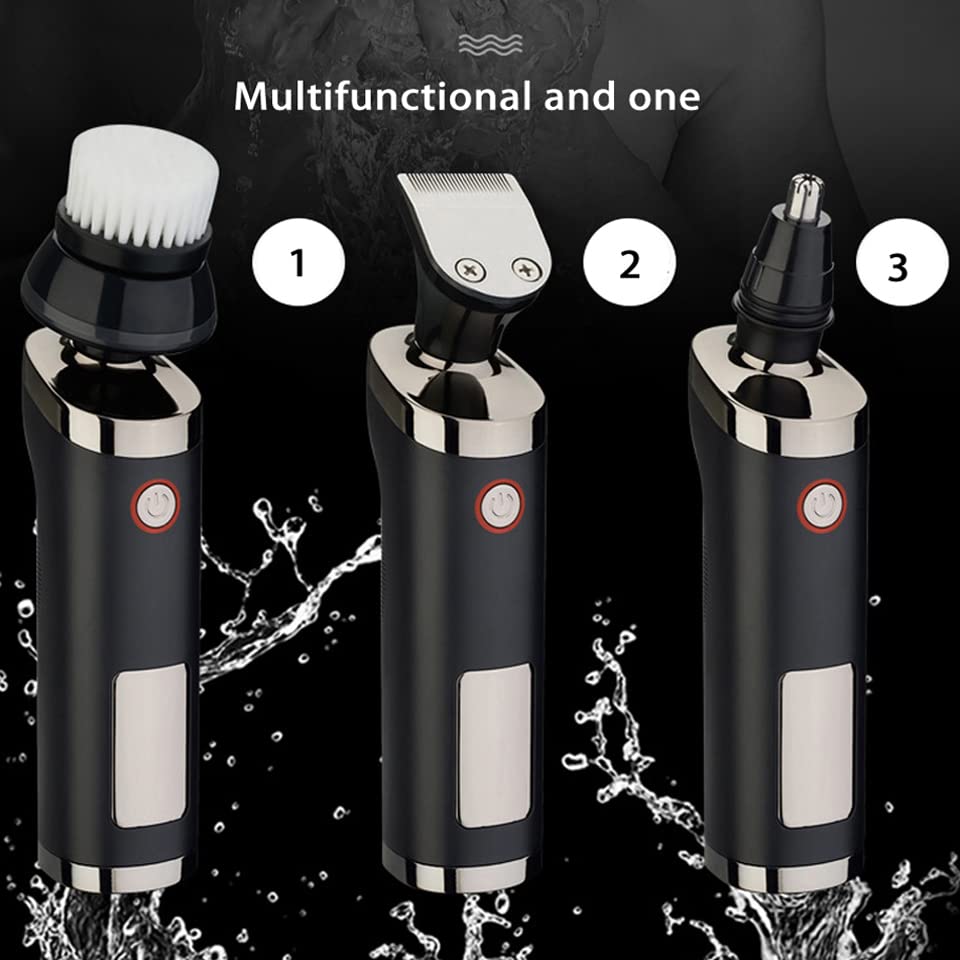 4-in-1 Electric Head Shaver for Bald Men - USB Rechargeable Wet/Dry Shaver with Beard Trimmer & Hair Clipper | Perfect for Travel, Gym & Daily Grooming (Suit Color)
