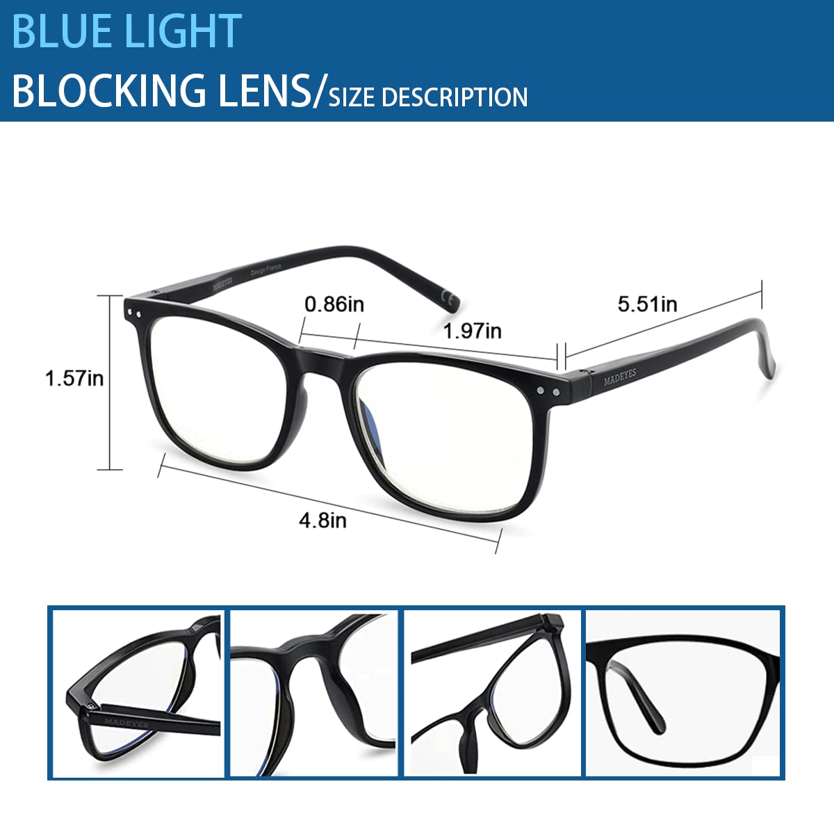 Blue Light Blocking Glasses for Men & Women - Anti Glare UV Protection for Computer Use & Eye Strain Relief