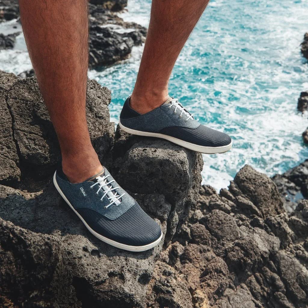 OLUKAI Nohea Moku Men's Shoes - Comfortable All-Day Sneakers with No-Tie Laces, Stretch Construction, Breathable Mesh & Durable All-Weather Rubber Soles - Perfect for Walking, Travel & Casual Wear