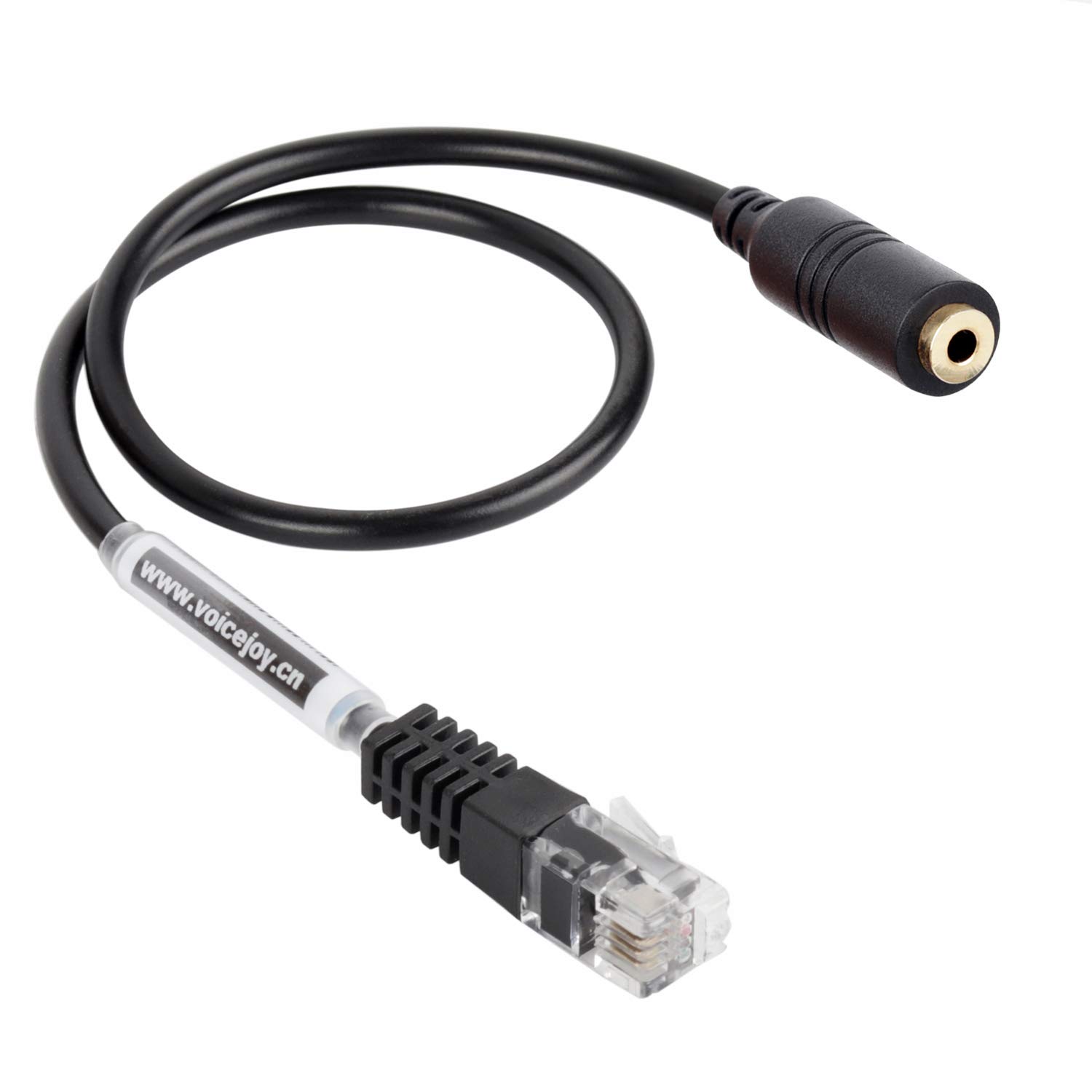 VoiceJoy Headset Adapter - 2.5mm to RJ9/RJ10 Plug Converter for Cisco VoIP Phones (794X/797X/796X/88XX/99XX Series) - Perfect for Office Communication & Call Center Use