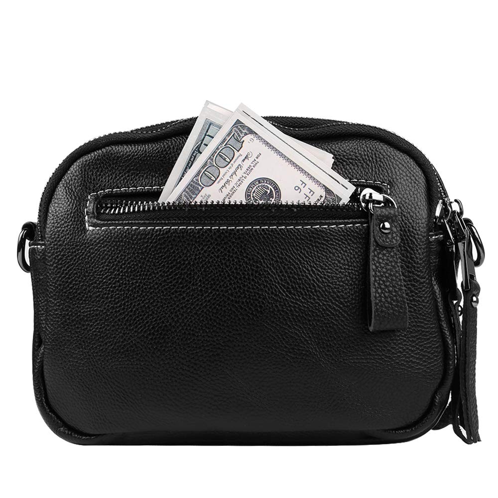 Stylish Women's Cross-Body Bag & Clutch Purse in True Black - Medium Size for Everyday Use, Date Night & Travel Accessories