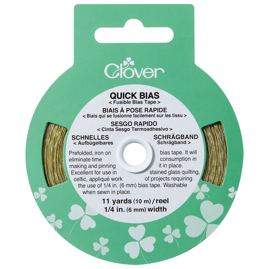 6mm Gold Clover Quick Fusible Bias Tape - Perfect for Quilting, Sewing & DIY Craft Projects