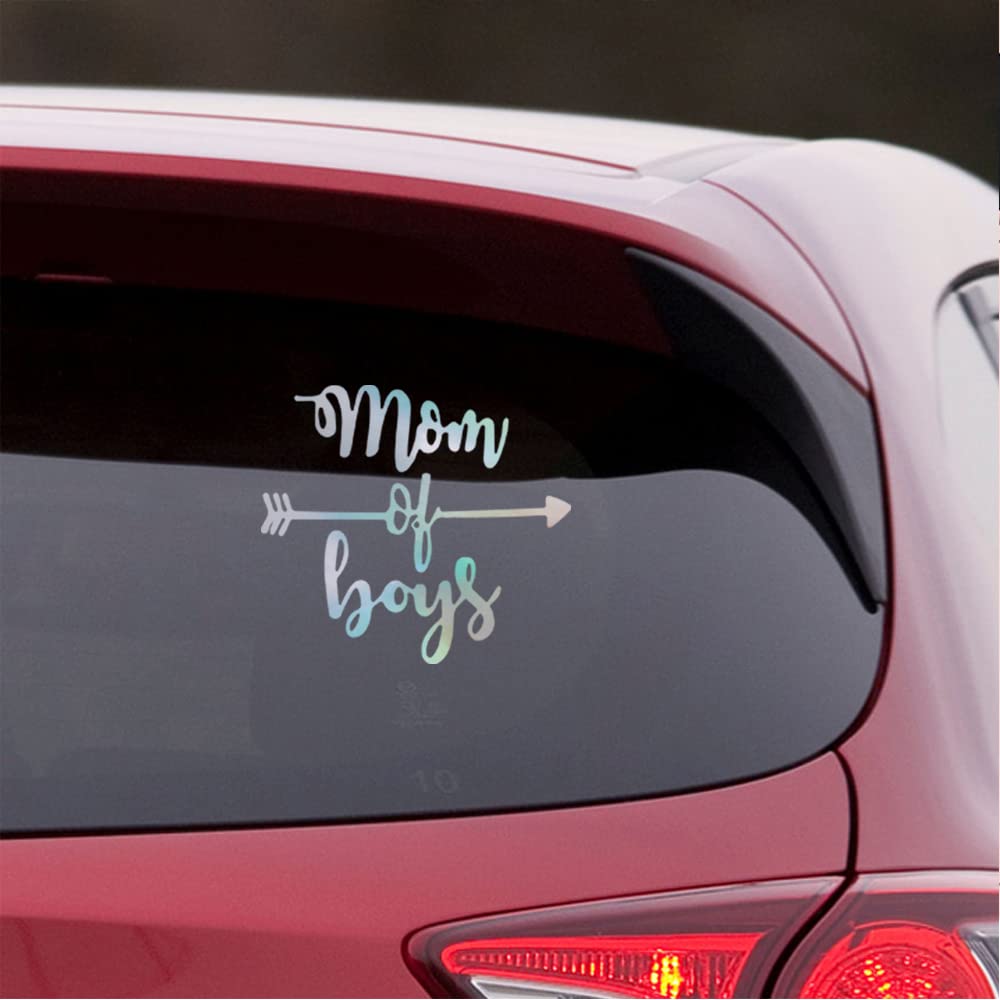 Premium Waterproof Vinyl Decal Stickers (Set of 2) - Holographic Design for Laptop, Phone, Helmet, Car Window, Bumper, Mug & Wall Decor | Perfect for Mom Life, Boys Room & DIY Projects